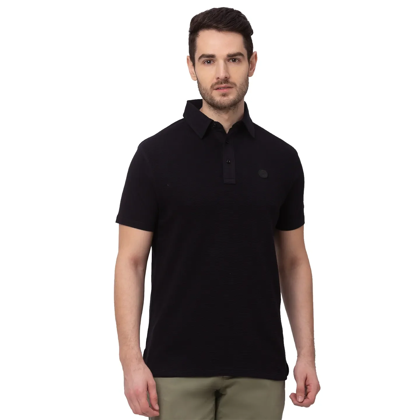 Black Regular Fit Men's Polo T-Shirt by Being Human Clothing