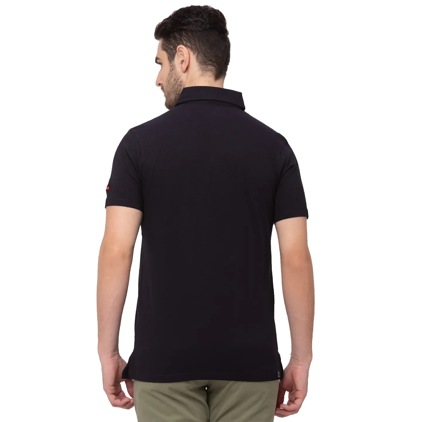 Black Regular Fit Men's Polo T-Shirt by Being Human Clothing - Image 2