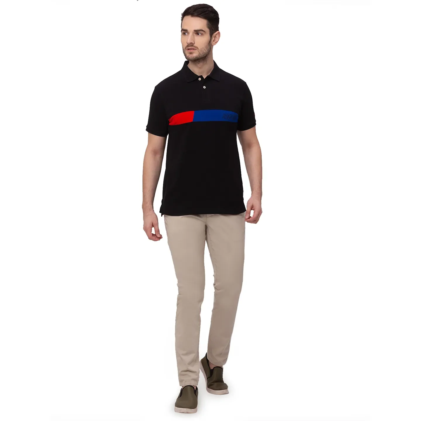 Black Regular Fit Men's Polo T-Shirt by Being Human Clothing - Image 6