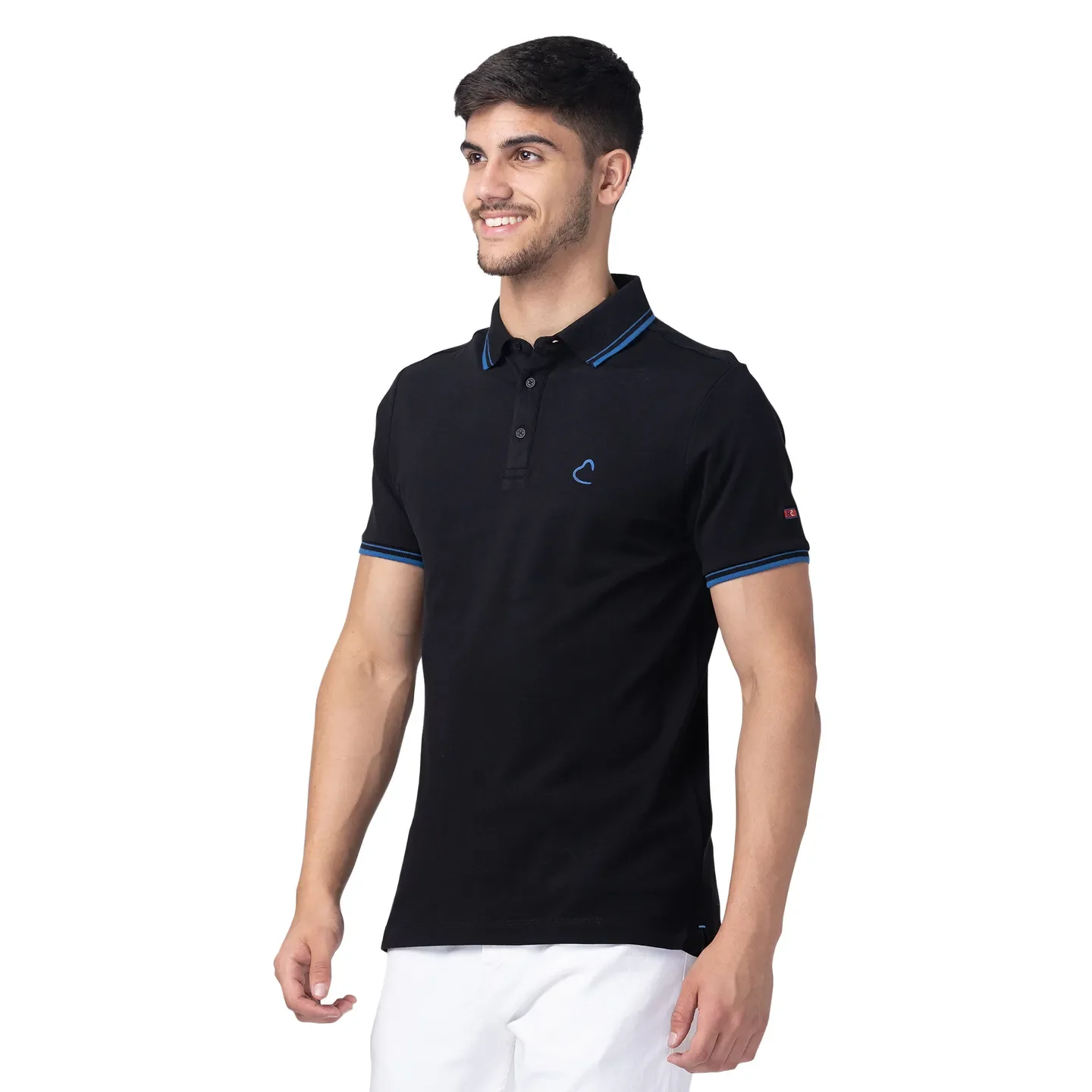 Black Regular Fit Men's Polo T-Shirt by Being Human Clothing - Image 2