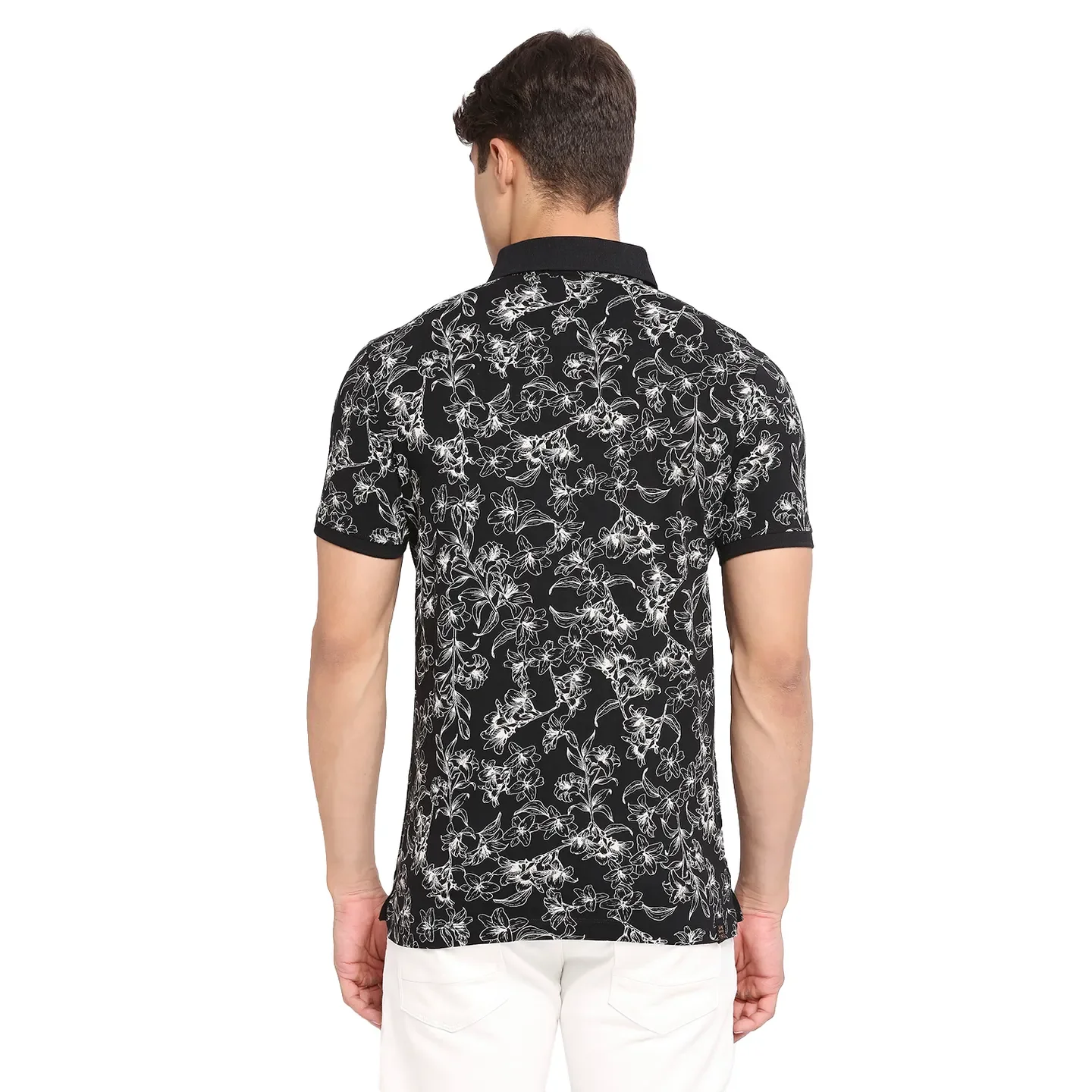 Black Regular Fit Men's Polo T-Shirt by Being Human Clothing - Image 4
