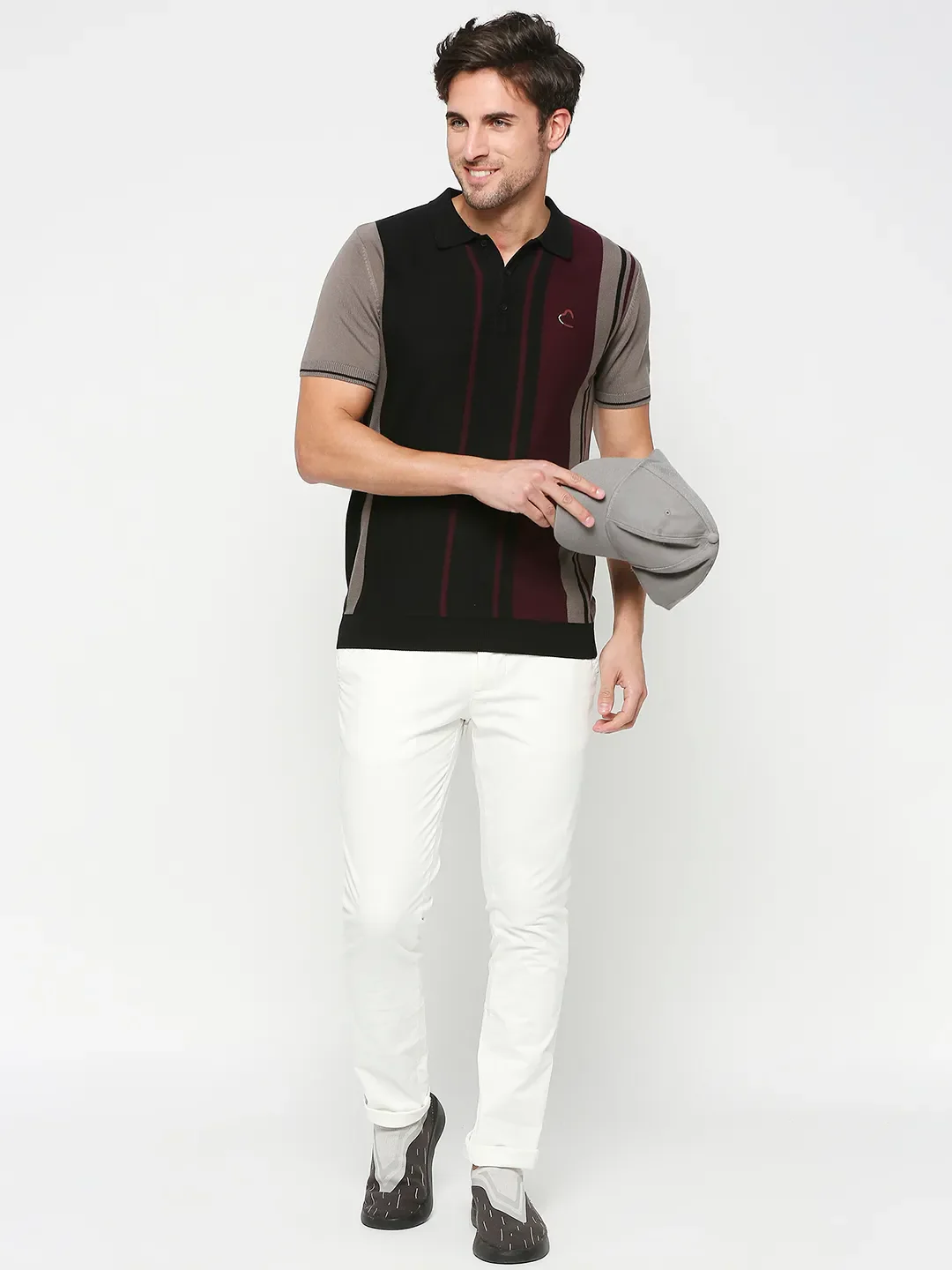 Black Regular Fit Men's Polo T-Shirt by Being Human Clothing - Image 6