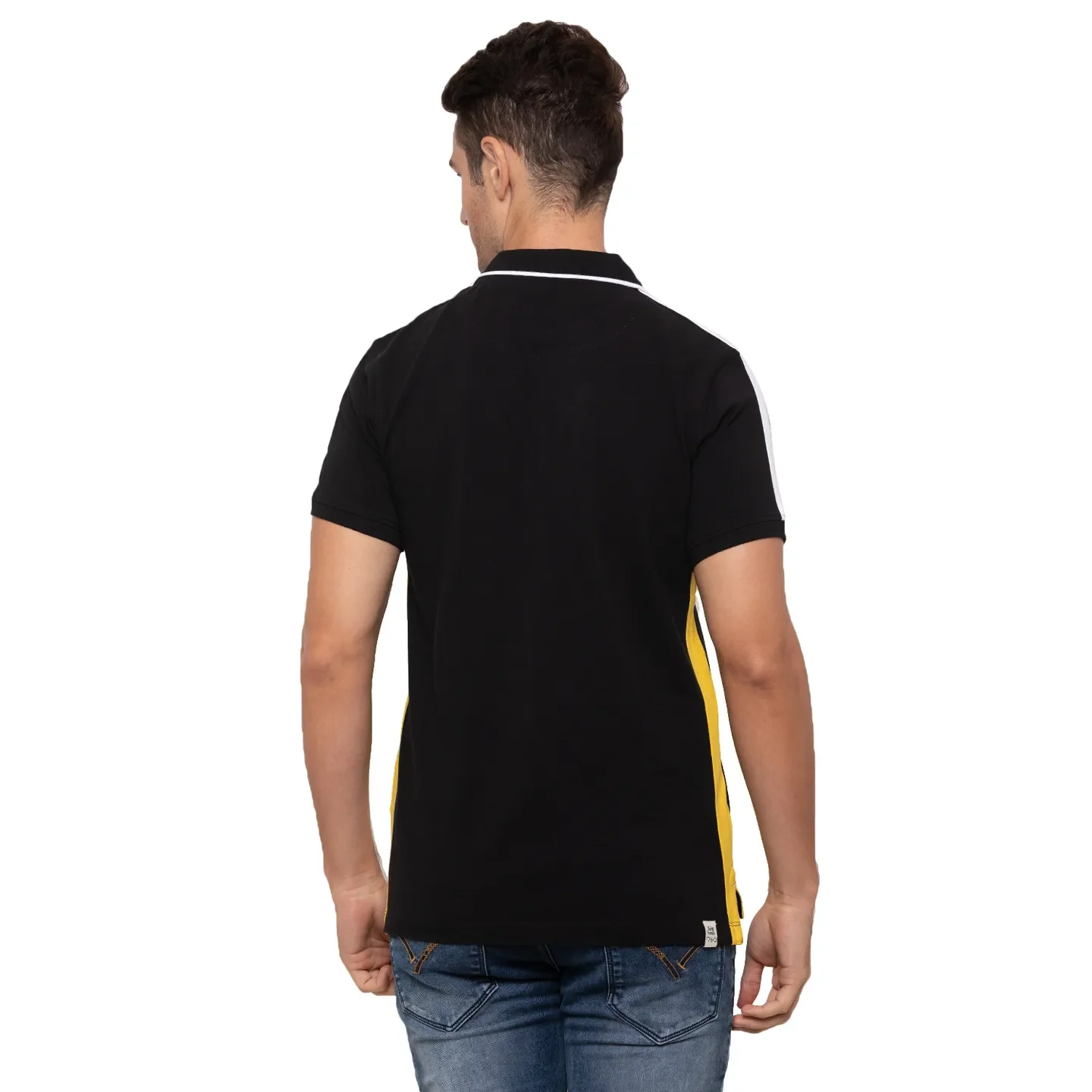 Black Regular Fit Men's Polo T-Shirt by Being Human Clothing - Image 4