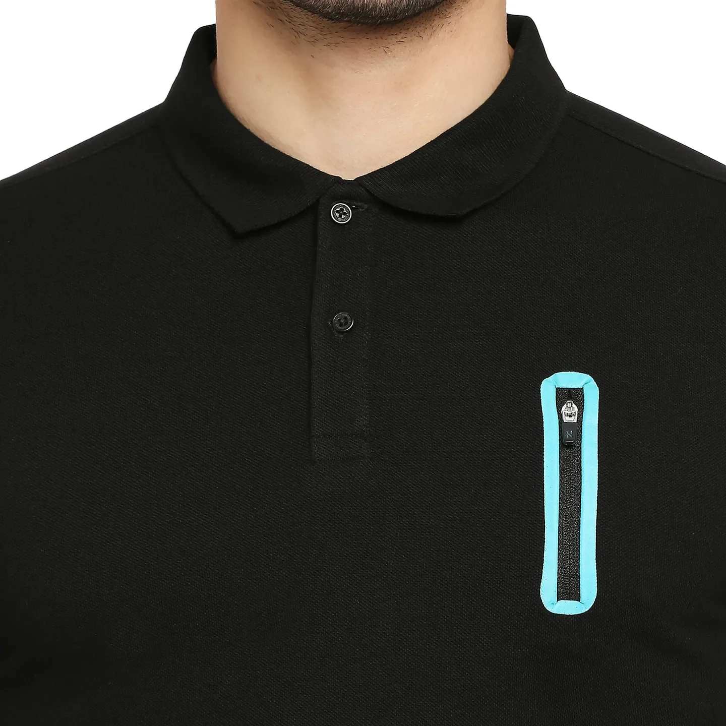 Black Regular Fit Men's Polo T-Shirt by Being Human Clothing - Image 5