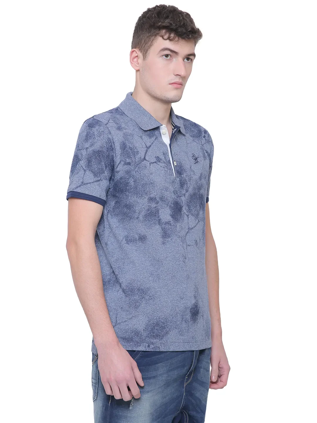 Blue Regular Fit Men's Polo T-Shirt by Being Human Clothing - Image 5