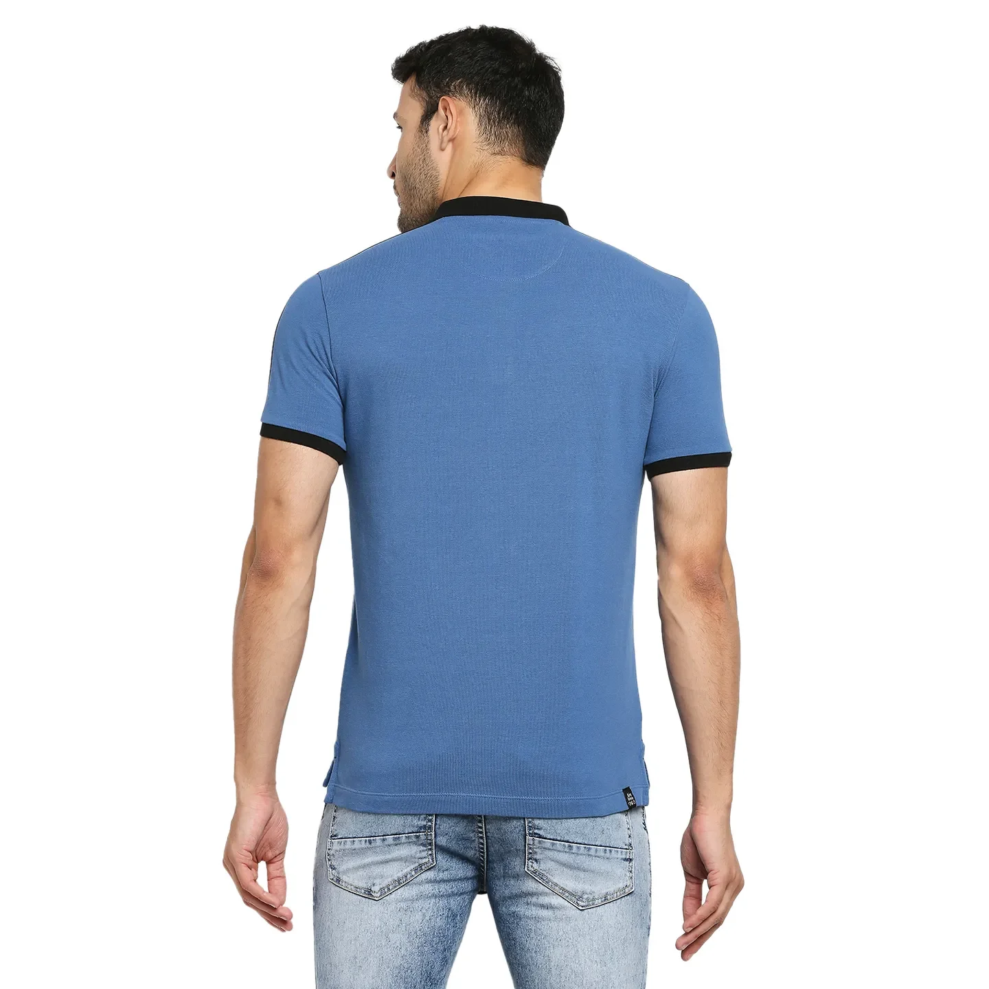 Blue Regular Fit Men's Polo T-Shirt by Being Human Clothing - Image 4