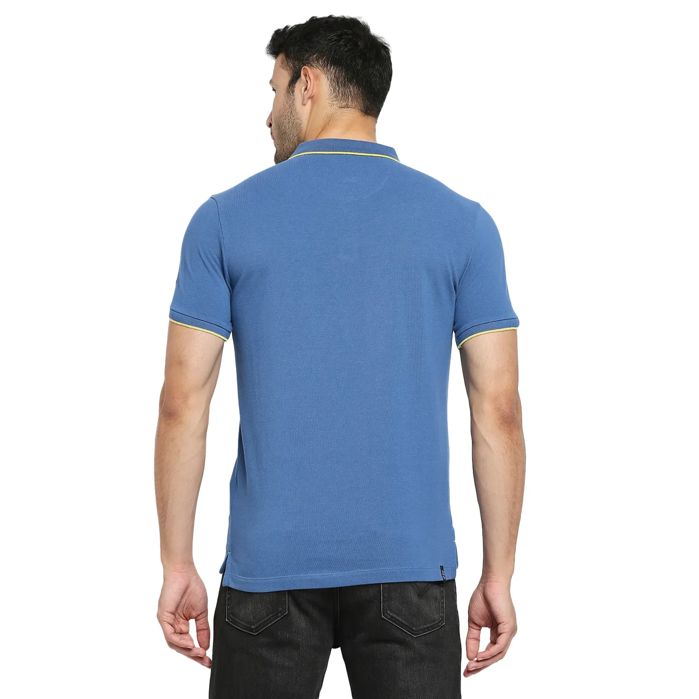 Blue Regular Fit Men's Polo T-Shirt by Being Human Clothing - Image 4