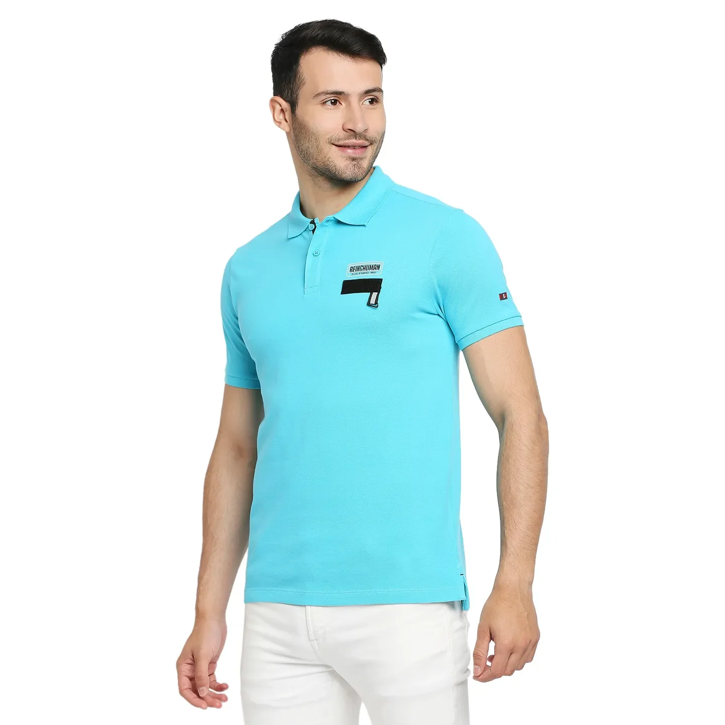 Blue Regular Fit Men's Polo T-Shirt by Being Human Clothing - Image 2