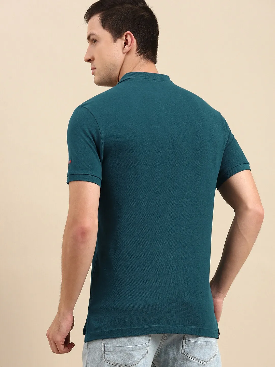 Blue Regular Fit Men's Polo T-Shirt by Being Human Clothing - Image 3