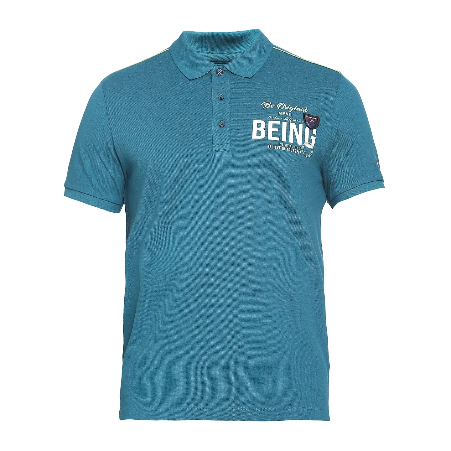 Blue Regular Fit Men's Polo T-Shirt by Being Human Clothing - Image 7