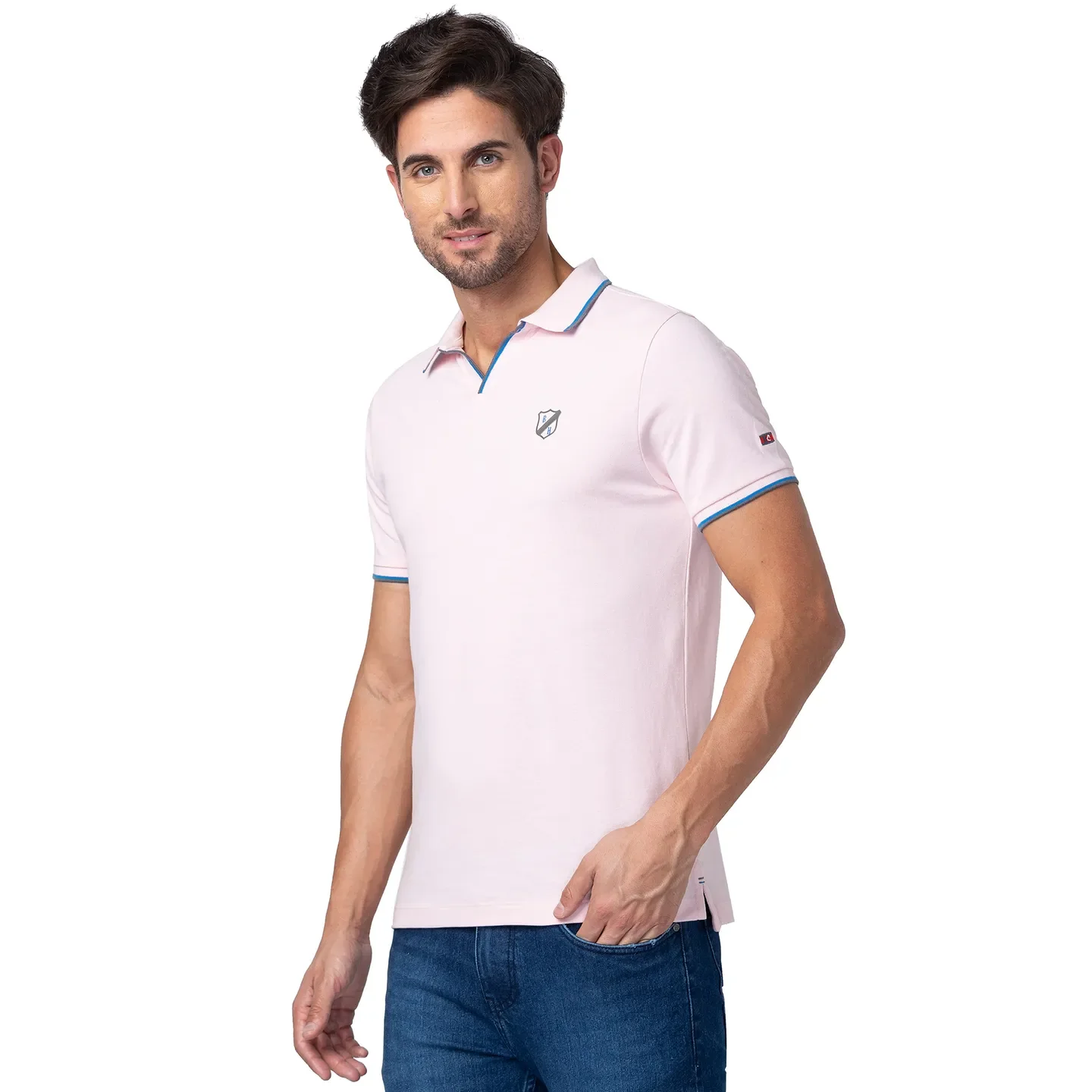 Pink Regular Fit Men's Polo T-Shirt by Being Human Clothing - Image 4