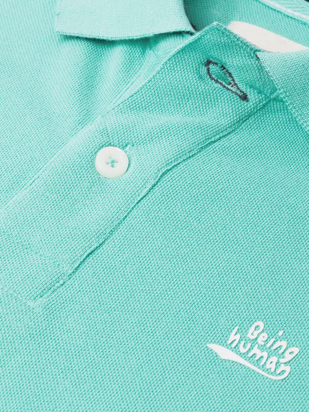 Blue Regular Fit Men's Polo T-Shirt by Being Human Clothing - Image 5