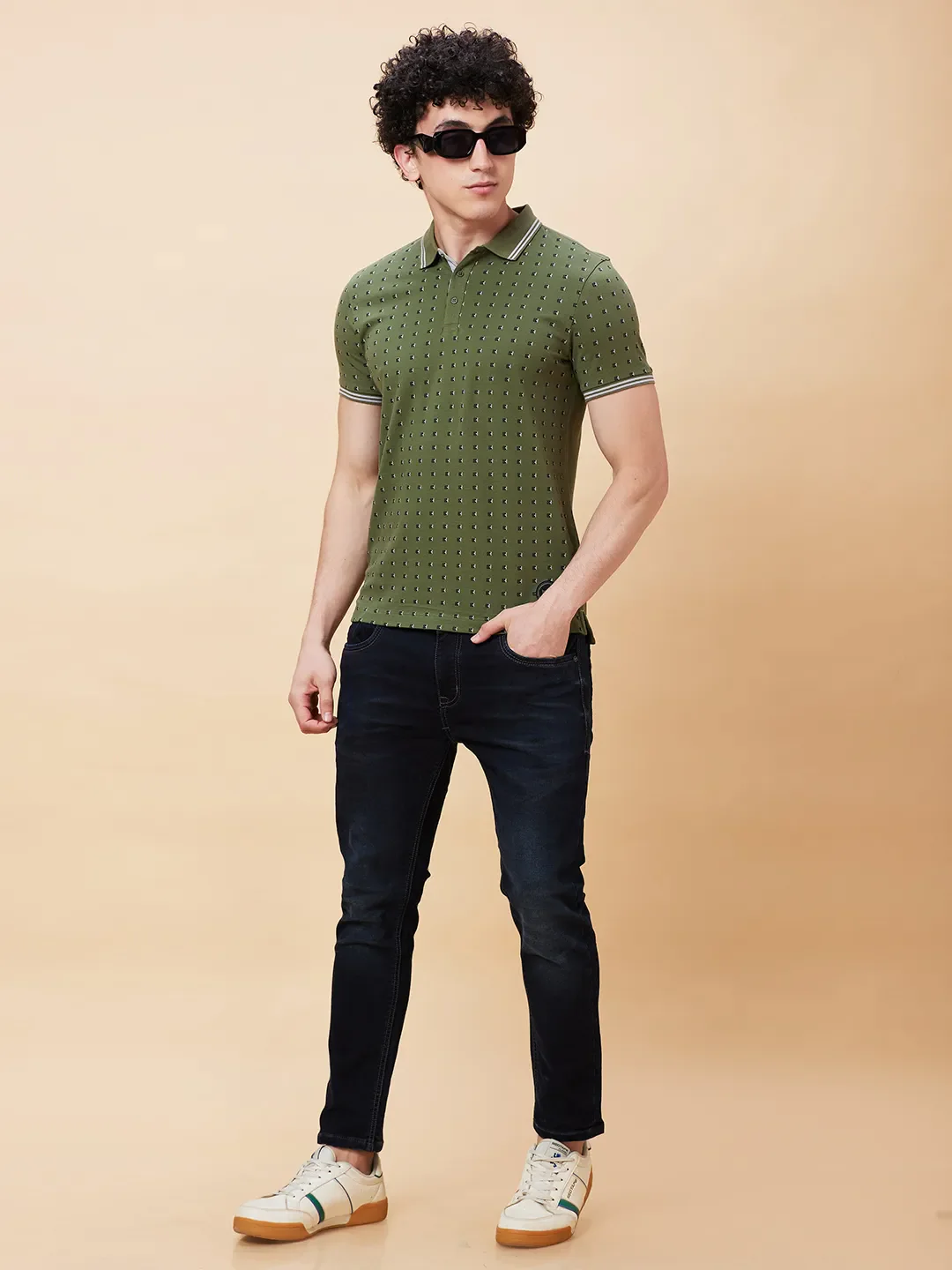 Bronze Green Regular Fit Men's Polo T-Shirt by Being Human Clothing - Image 6
