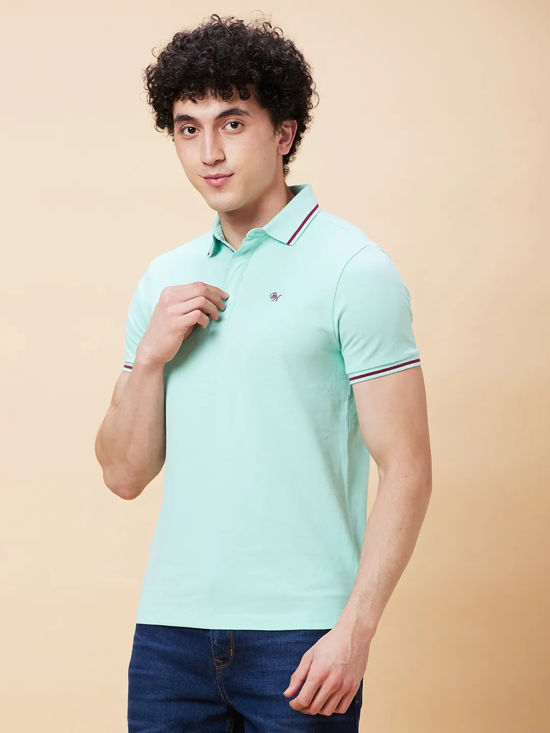 Brook Green Regular Fit Men's Polo T-Shirt by Being Human Clothing - Image 3