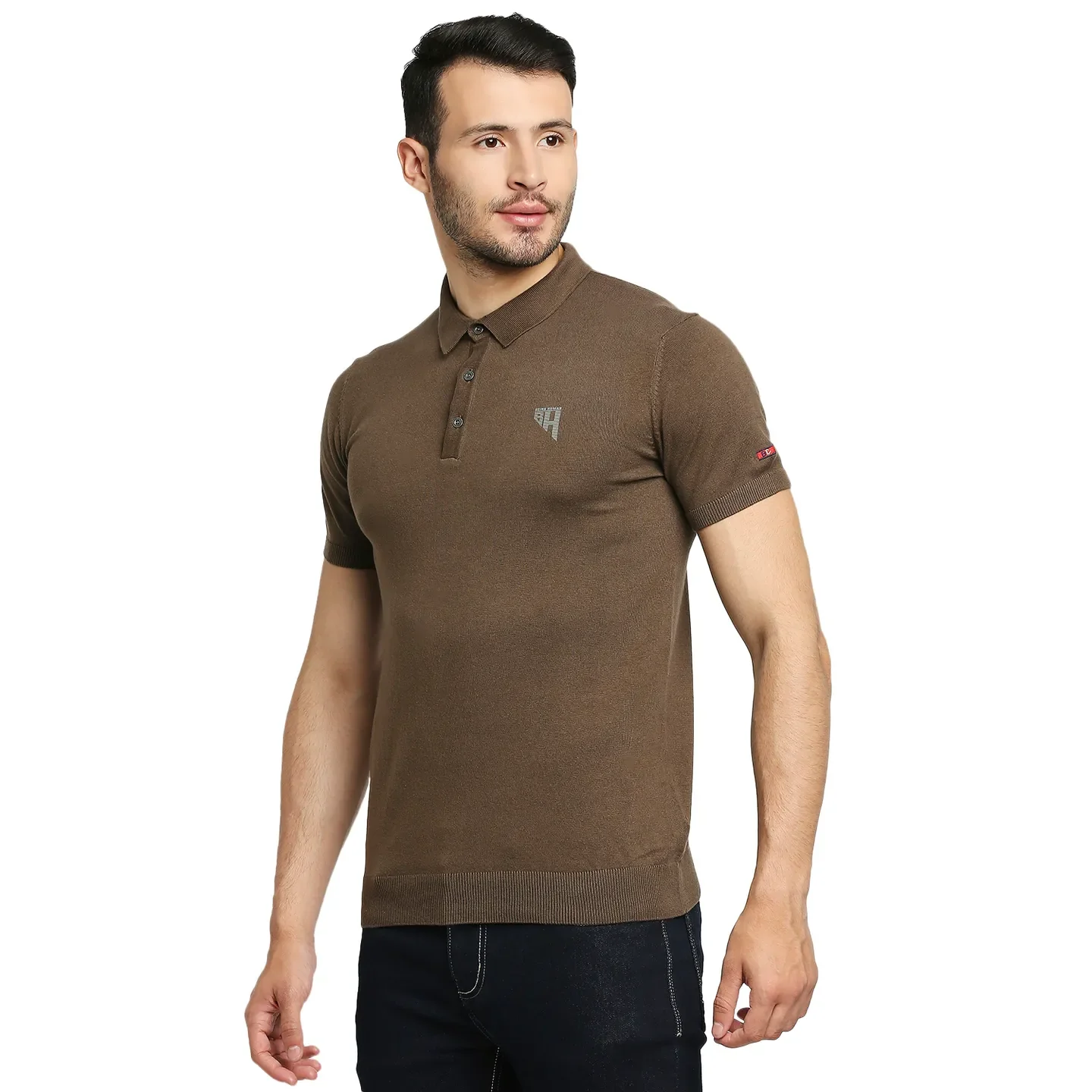 Brown Regular Fit Men's Polo T-Shirt by Being Human Clothing - Image 2