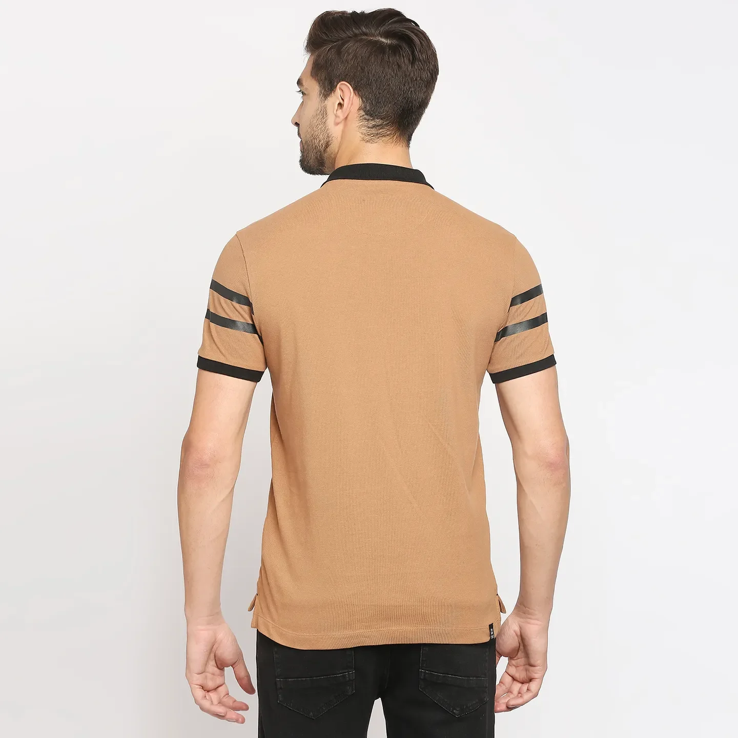 Brown Regular Fit Men's Polo T-Shirt by Being Human Clothing - Image 4
