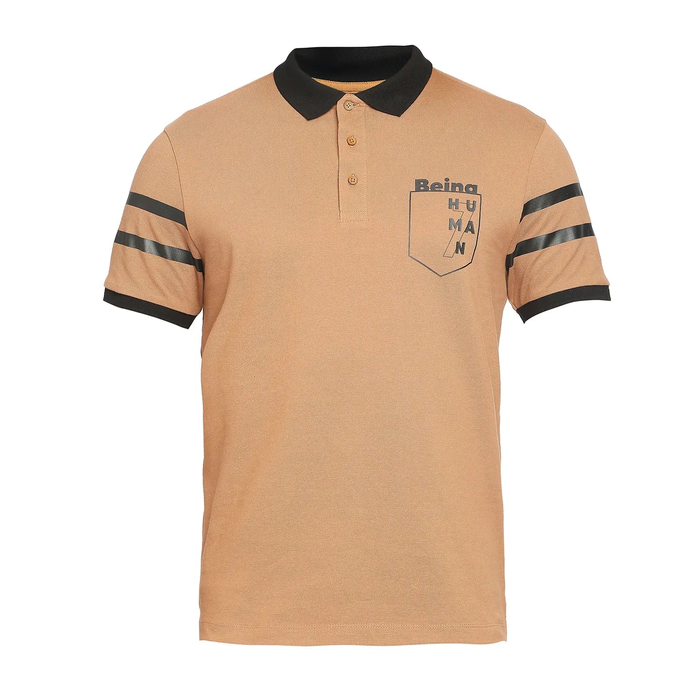 Brown Regular Fit Men's Polo T-Shirt by Being Human Clothing - Image 7