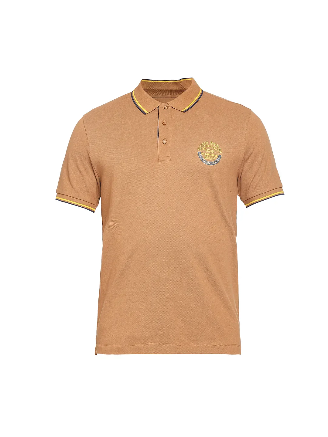 Brown Regular Fit Men's Polo T-Shirt by Being Human Clothing - Image 7