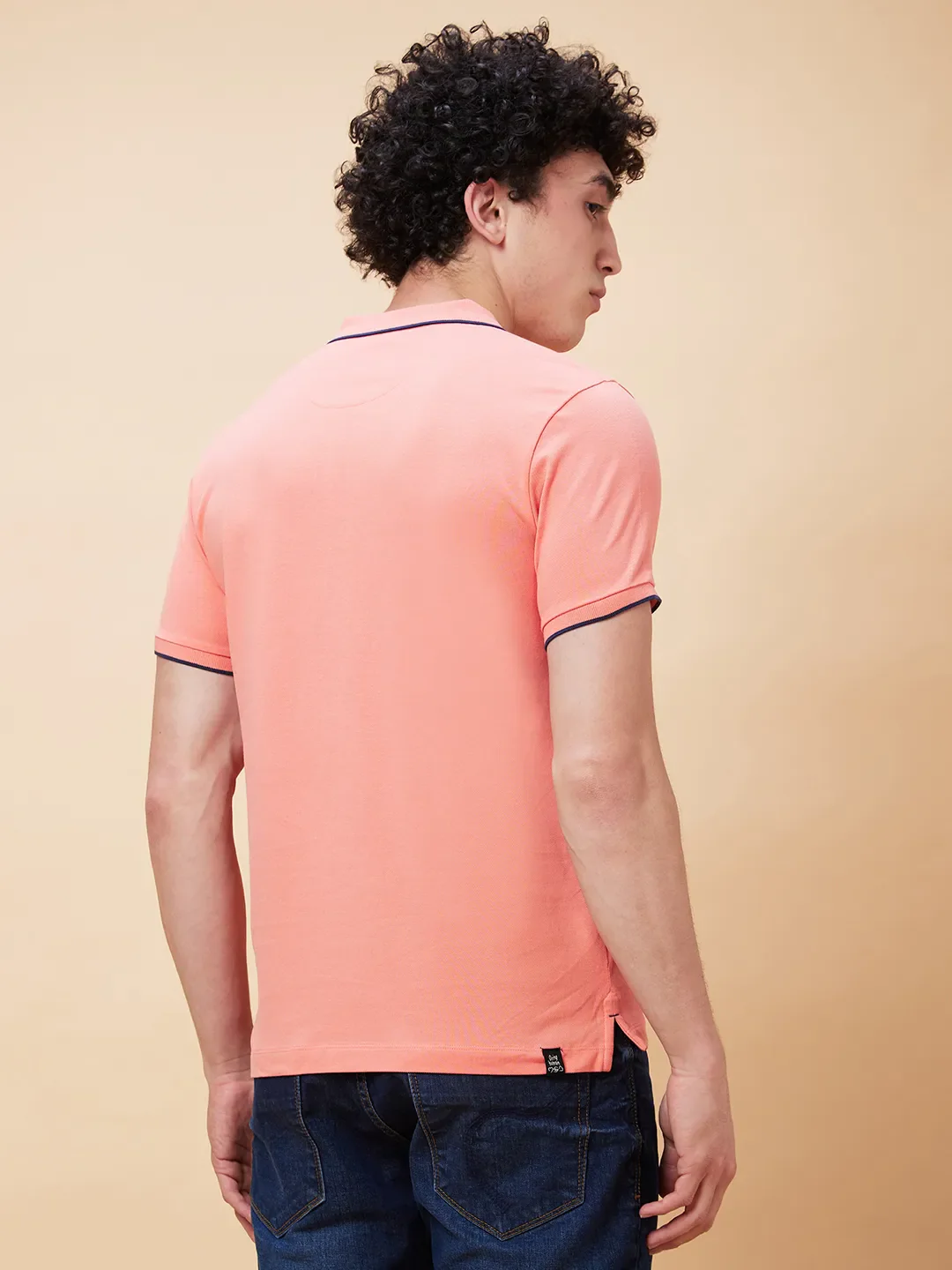 Pink Regular Fit Men's Polo T-Shirt by Being Human Clothing - Image 4