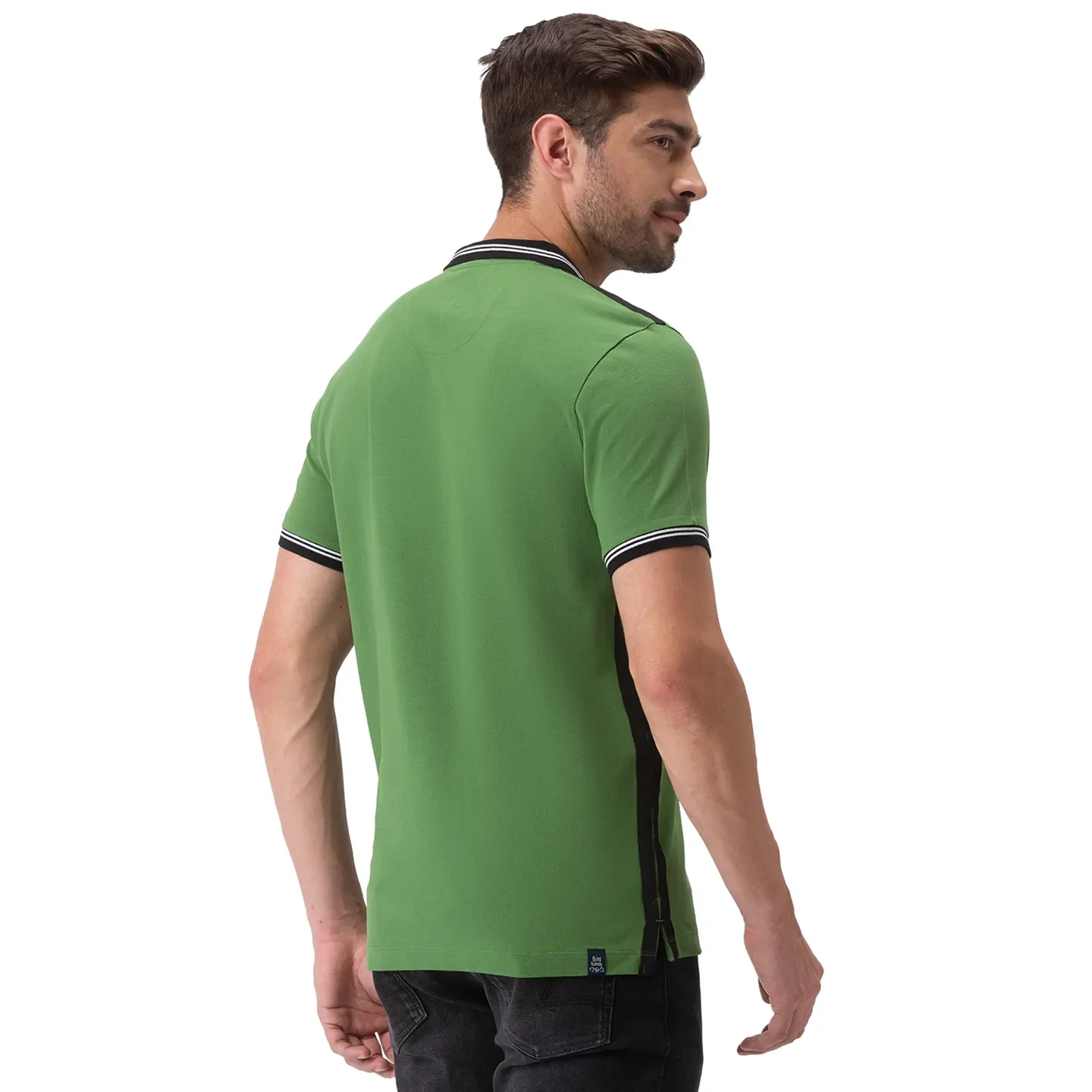 Green Regular Fit Men's Polo T-Shirt by Being Human Clothing - Image 3