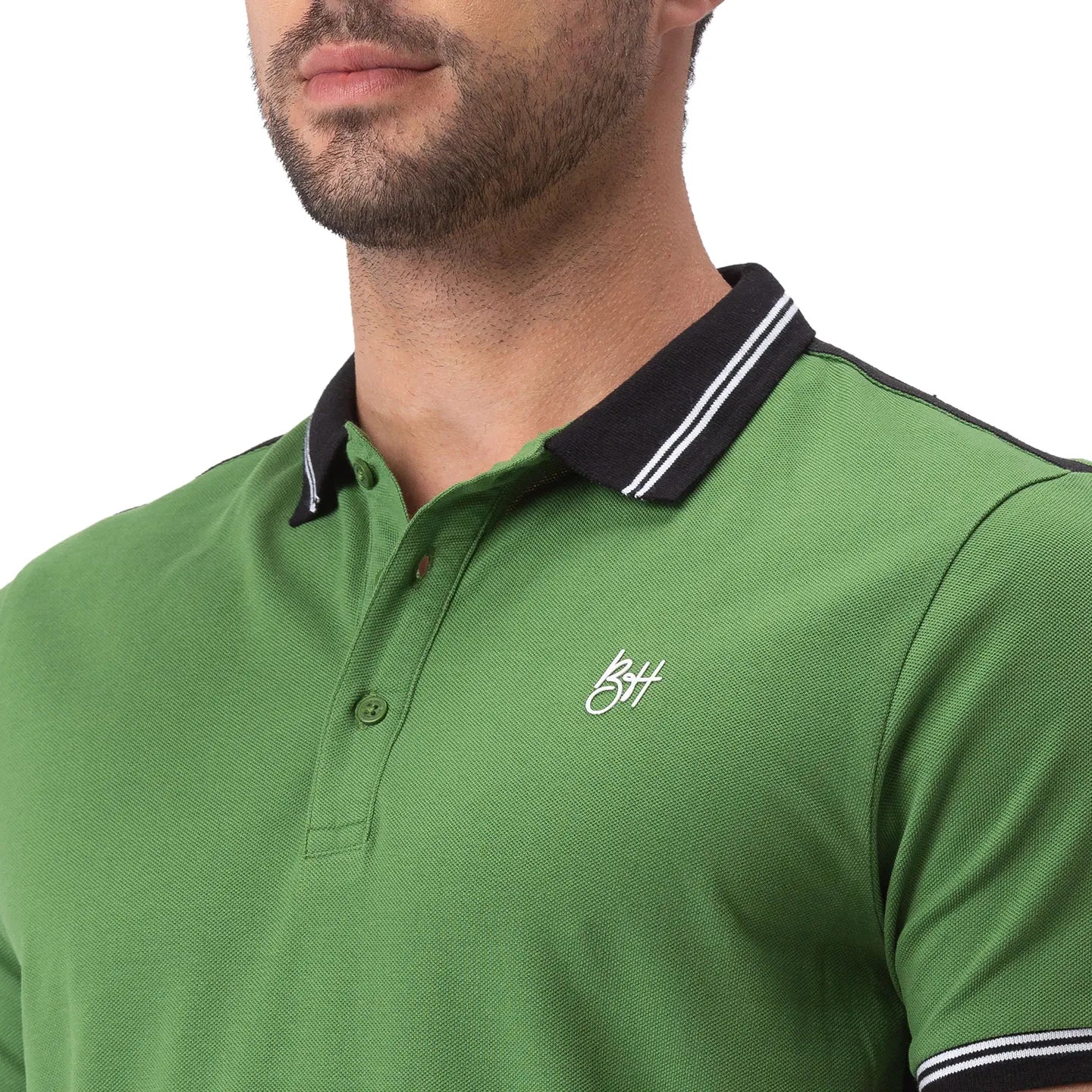 Green Regular Fit Men's Polo T-Shirt by Being Human Clothing - Image 5