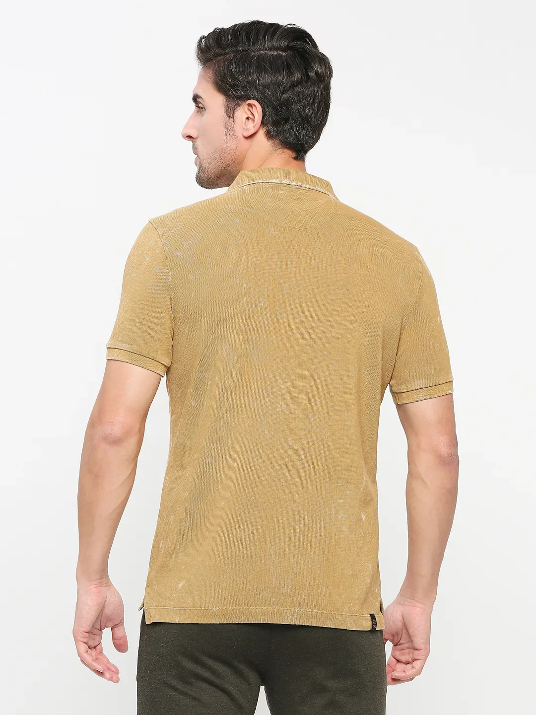 Brown Regular Fit Men's Polo T-shirt by Being Human Clothing - Image 4