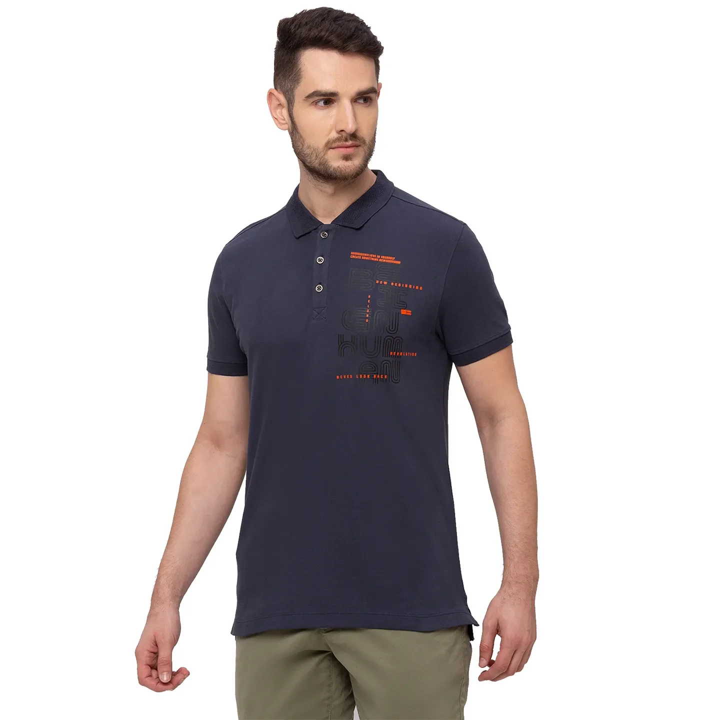 Grey Regular Fit Men's Polo T-Shirt by Being Human Clothing - Image 3