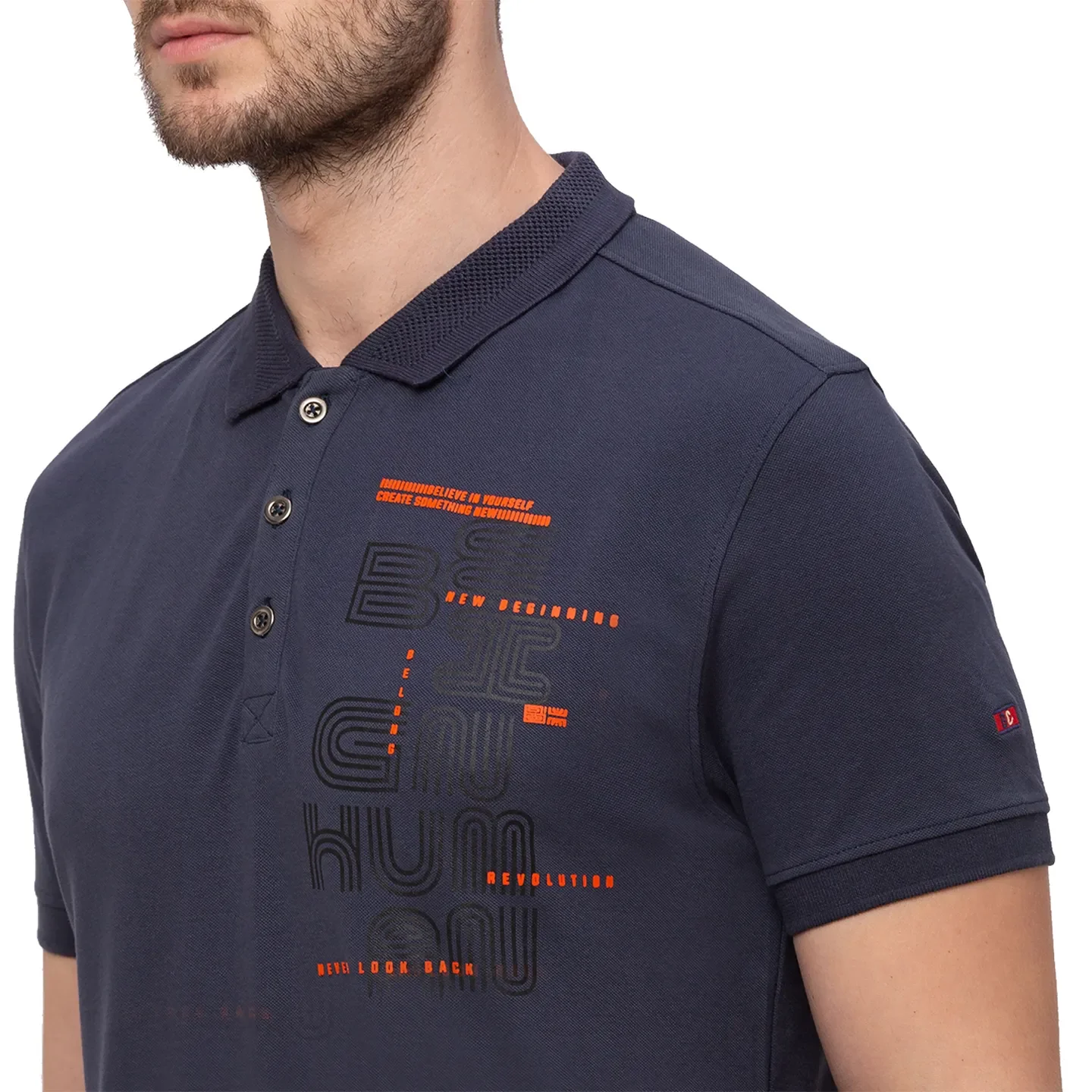 Grey Regular Fit Men's Polo T-Shirt by Being Human Clothing - Image 4