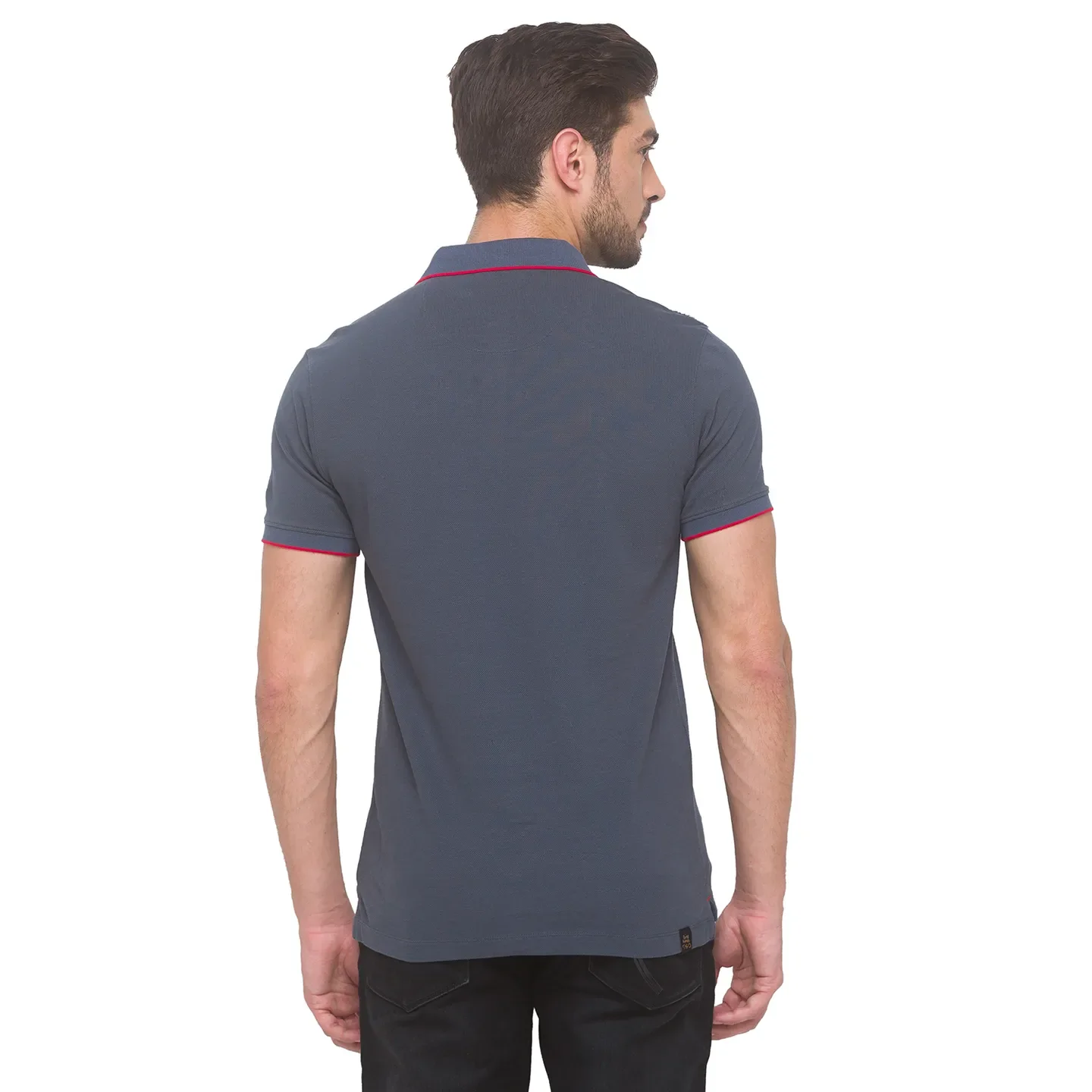 Grey Regular Fit Men's Polo T-Shirt by Being Human Clothing - Image 2