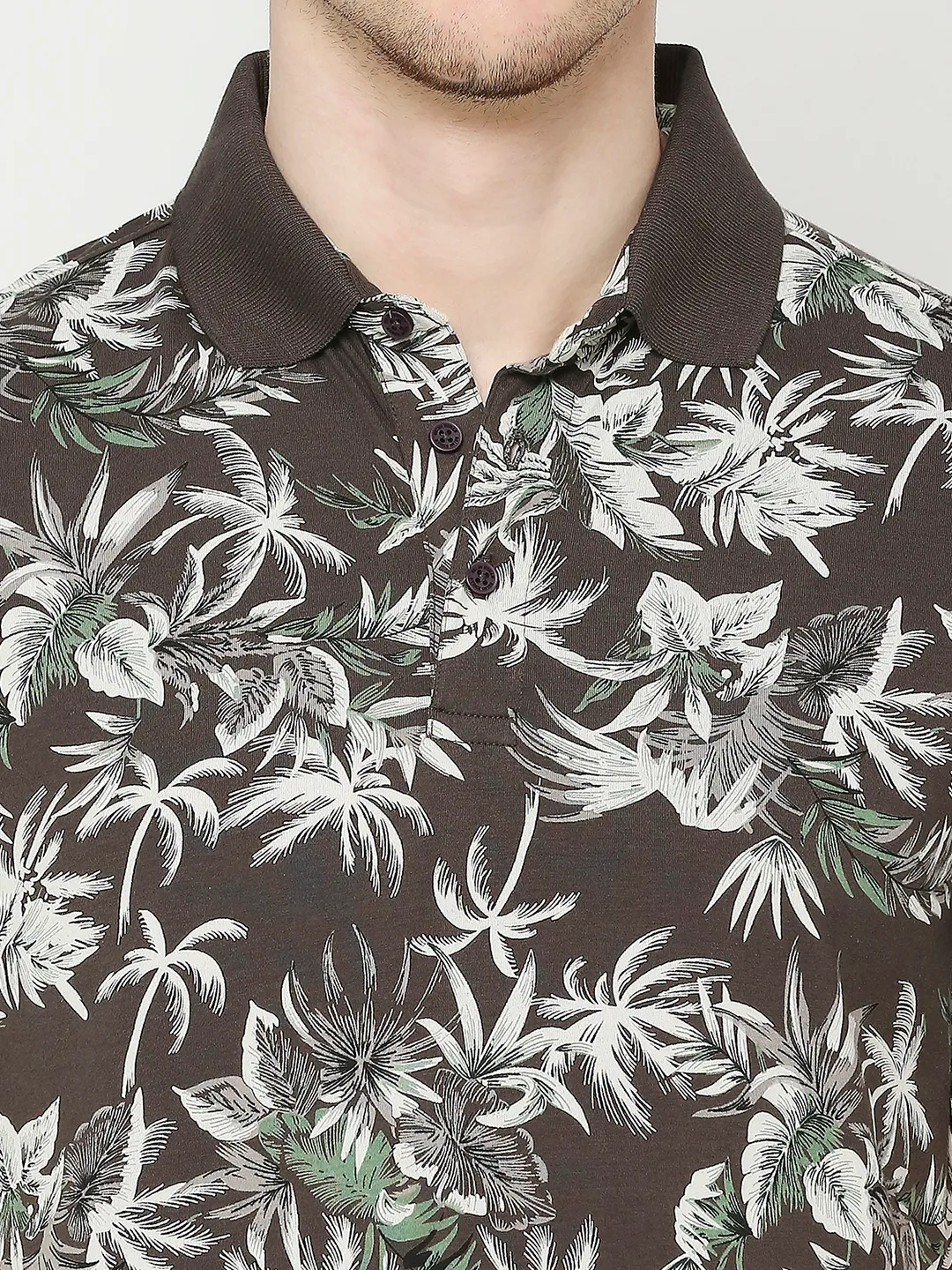 Grey Regular Fit Men's Polo T-Shirt by Being Human Clothing - Image 5