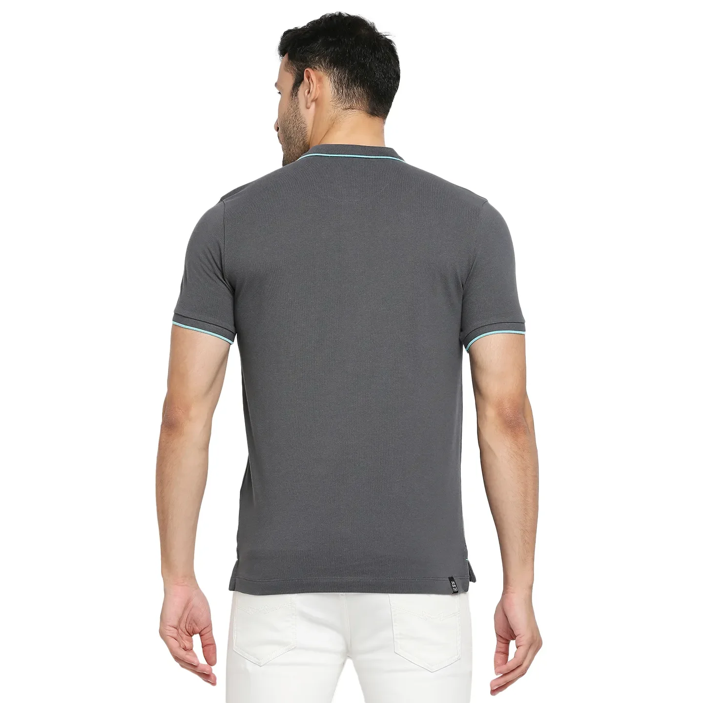 Charcoal Regular Fit Men's Polo T-Shirt by Being Human Clothing - Image 4