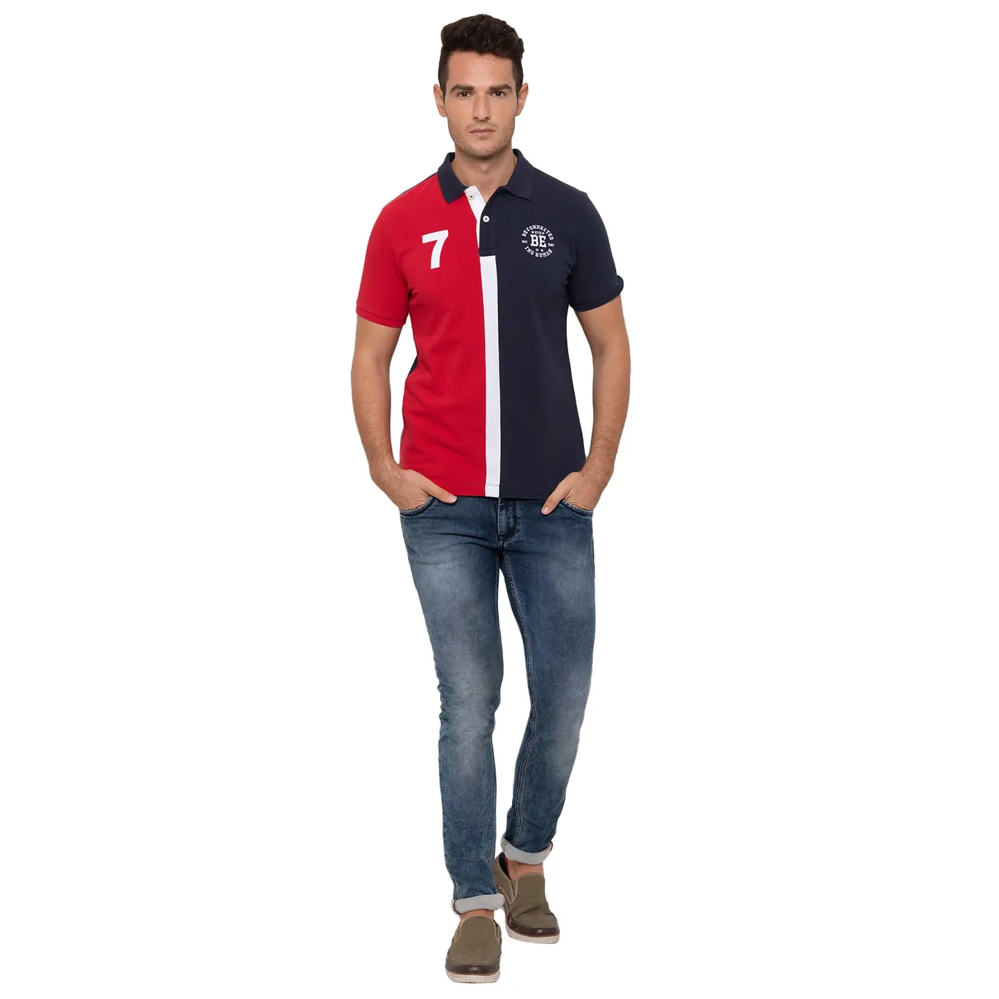 Red Regular Fit Men's Polo T-Shirt by Being Human Clothing - Image 2