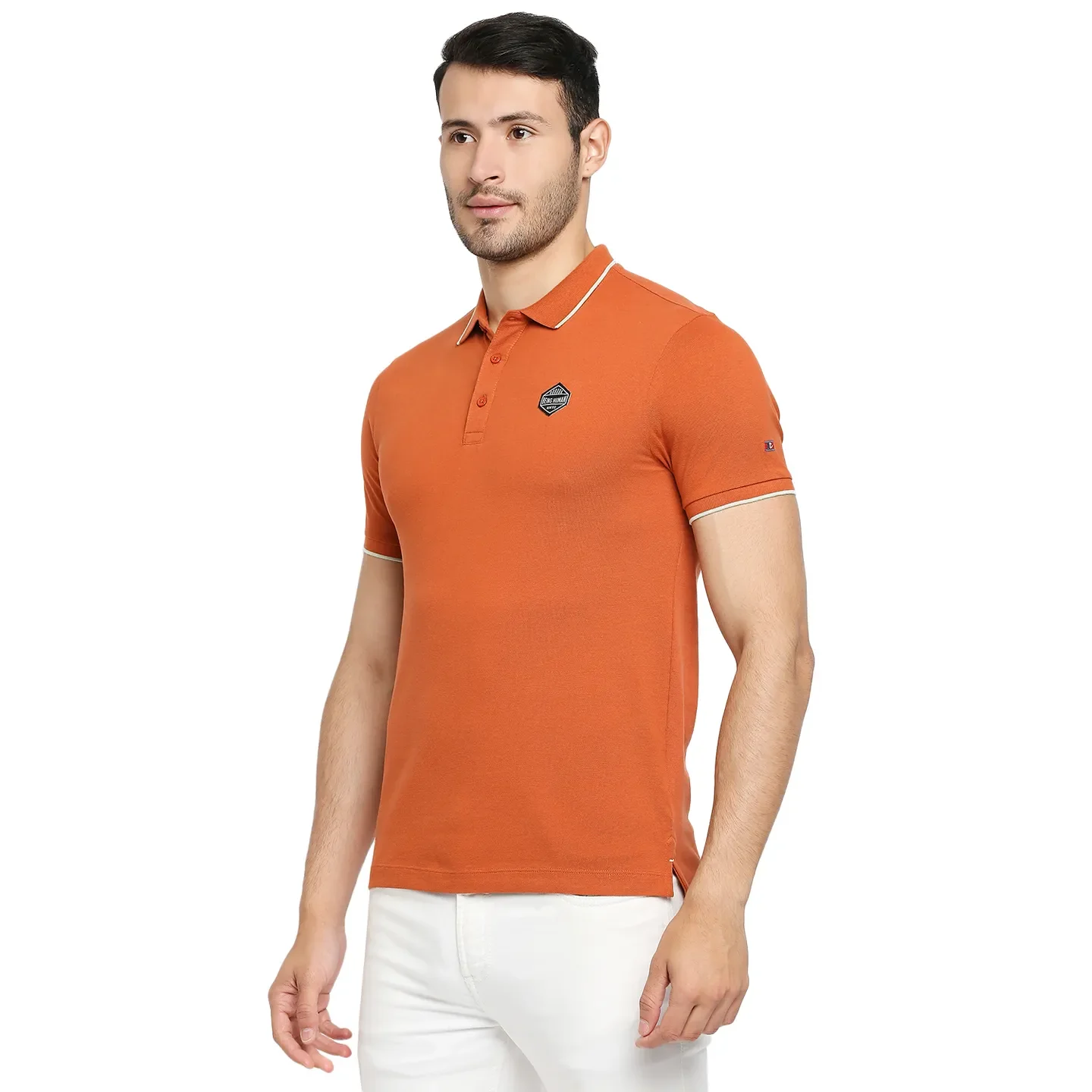 Brown Regular Fit Men's Polo T-Shirt by Being Human Clothing - Image 2