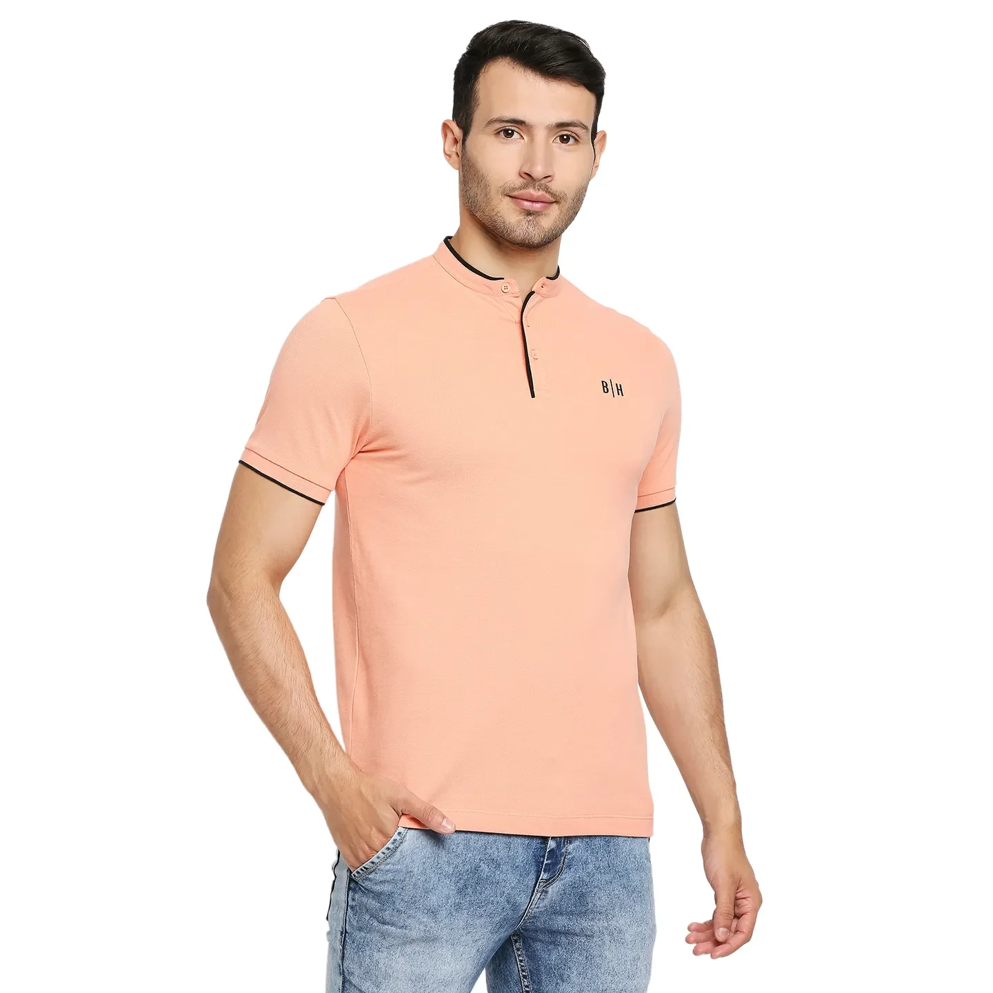 Pink Regular Fit Men's Polo T-Shirt by Being Human Clothing - Image 3