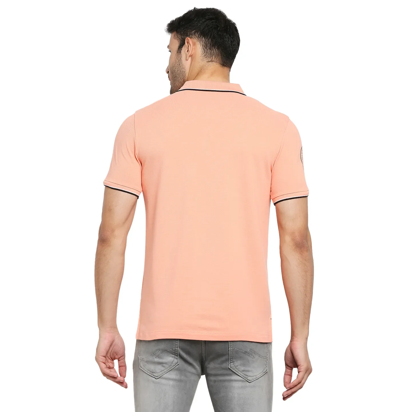 Pink Regular Fit Men's Polo T-Shirt by Being Human Clothing - Image 4