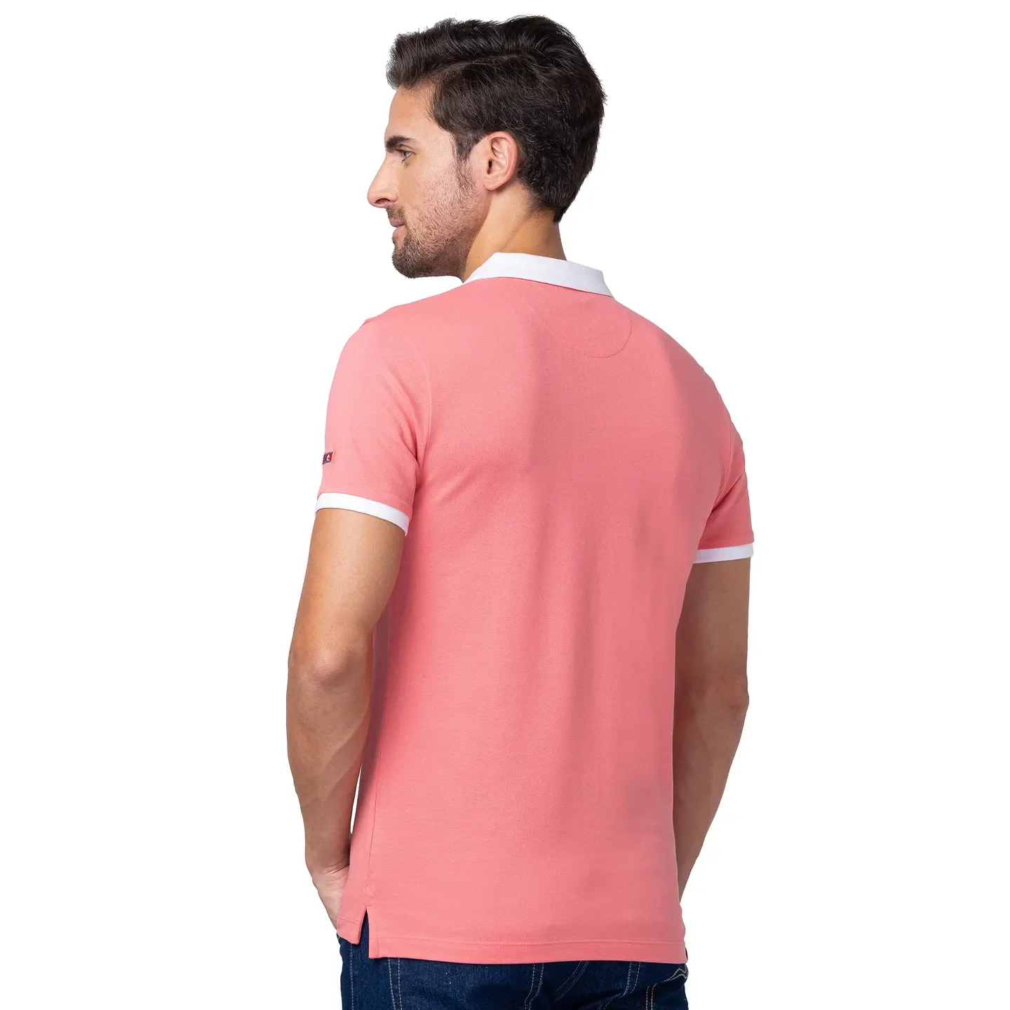 Pink Regular Fit Men's Polo T-Shirt by Being Human Clothing - Image 3