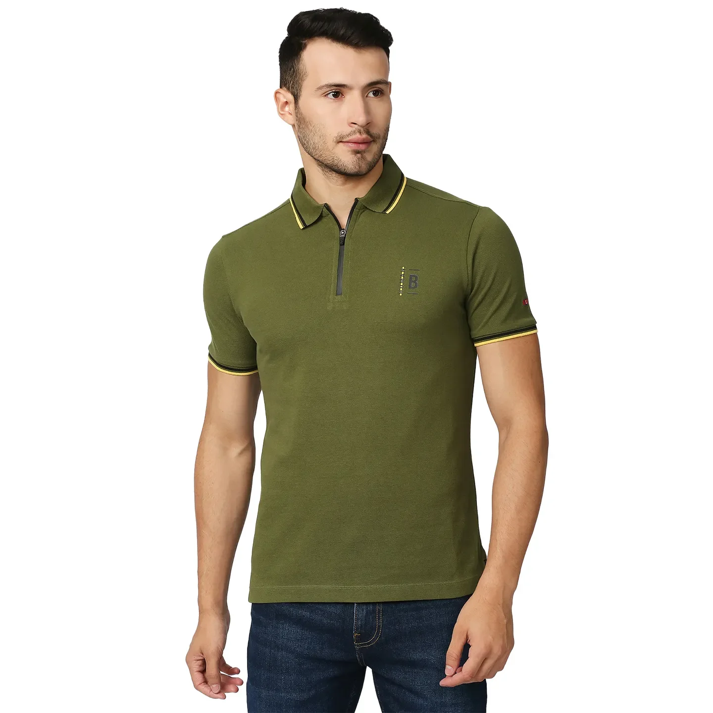 Green Regular Fit Men's Polo T-Shirt by Being Human Clothing