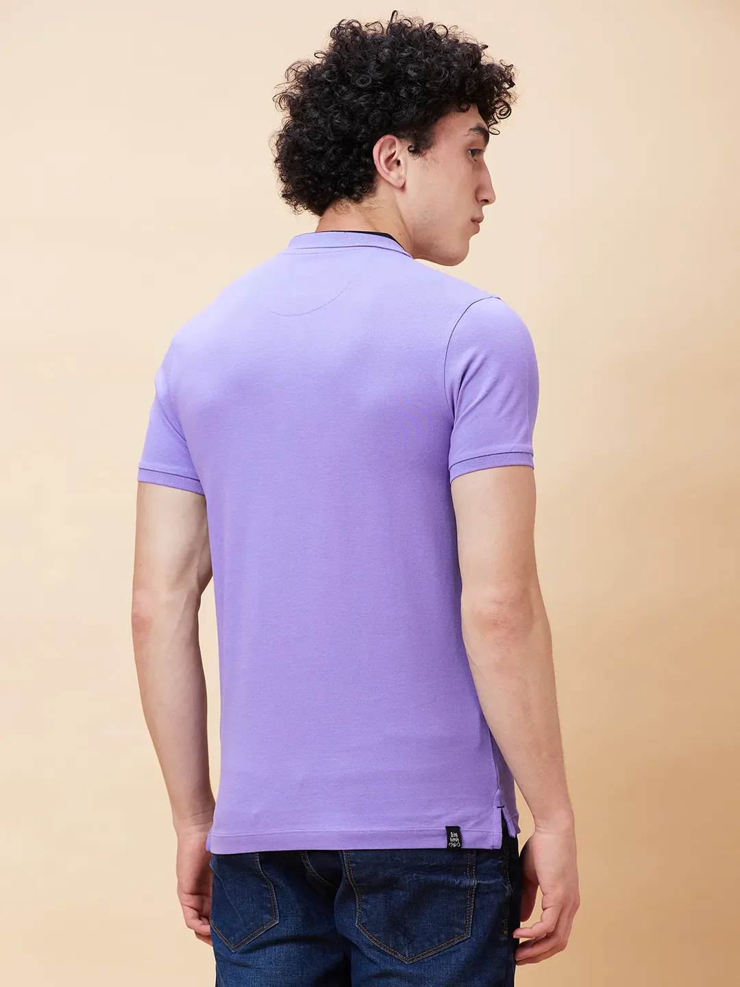 Purple Regular Fit Men's Polo T-Shirt by Being Human Clothing - Image 4