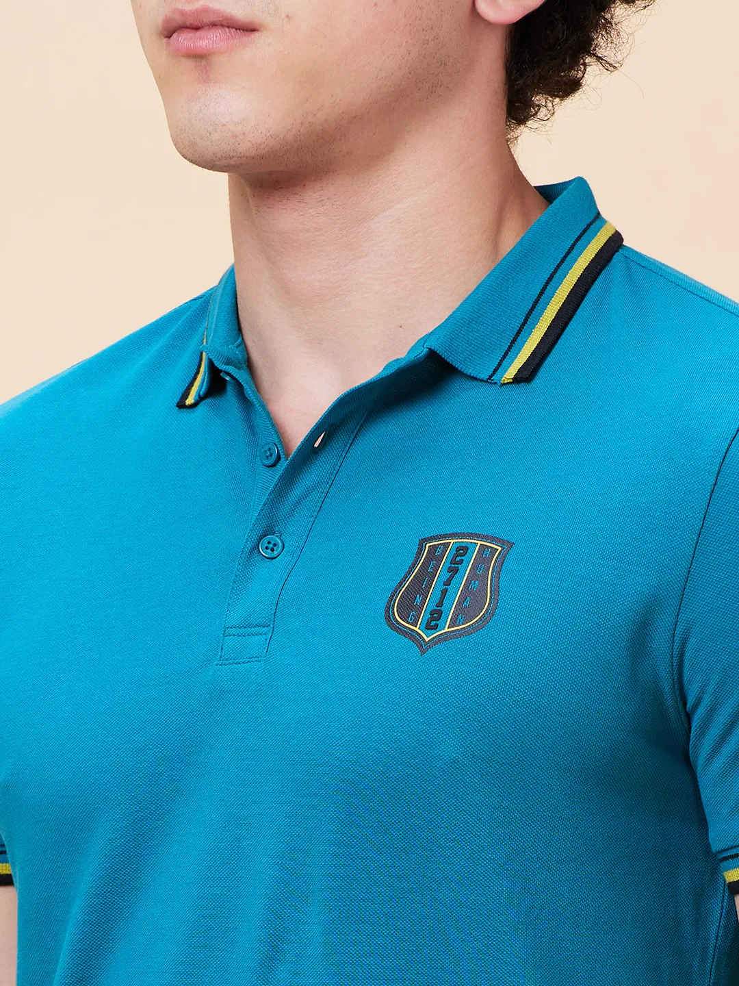 Deep Lake Regular Fit Men's Polo T-Shirt by Being Human Clothing - Image 5