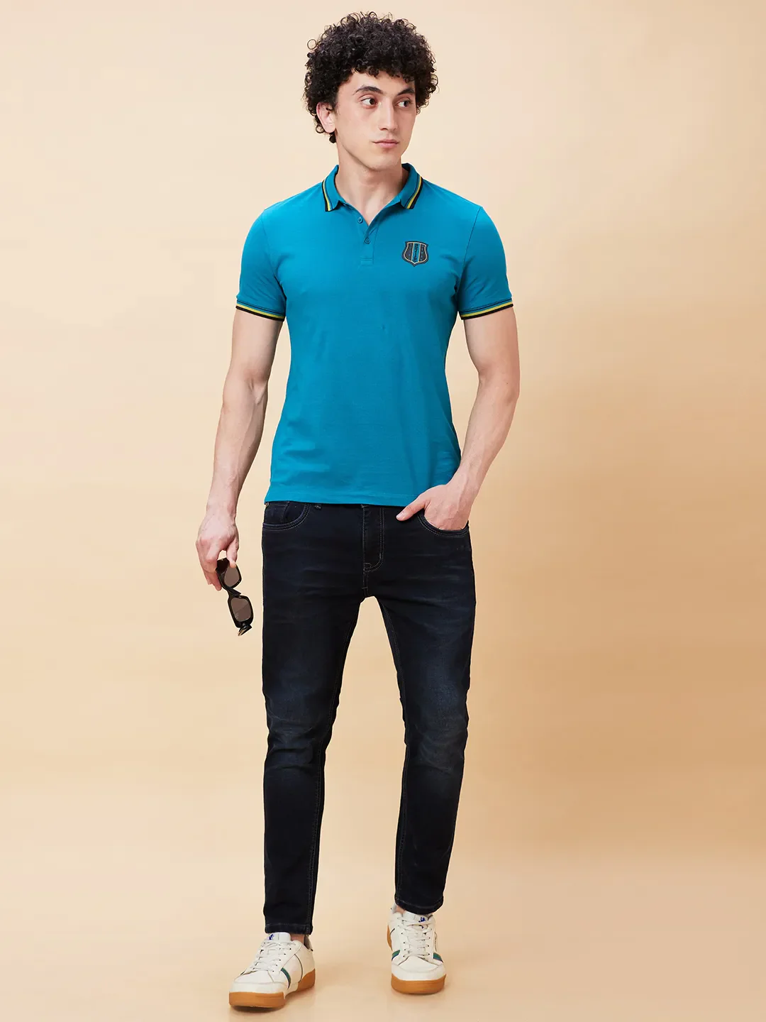 Deep Lake Regular Fit Men's Polo T-Shirt by Being Human Clothing - Image 6
