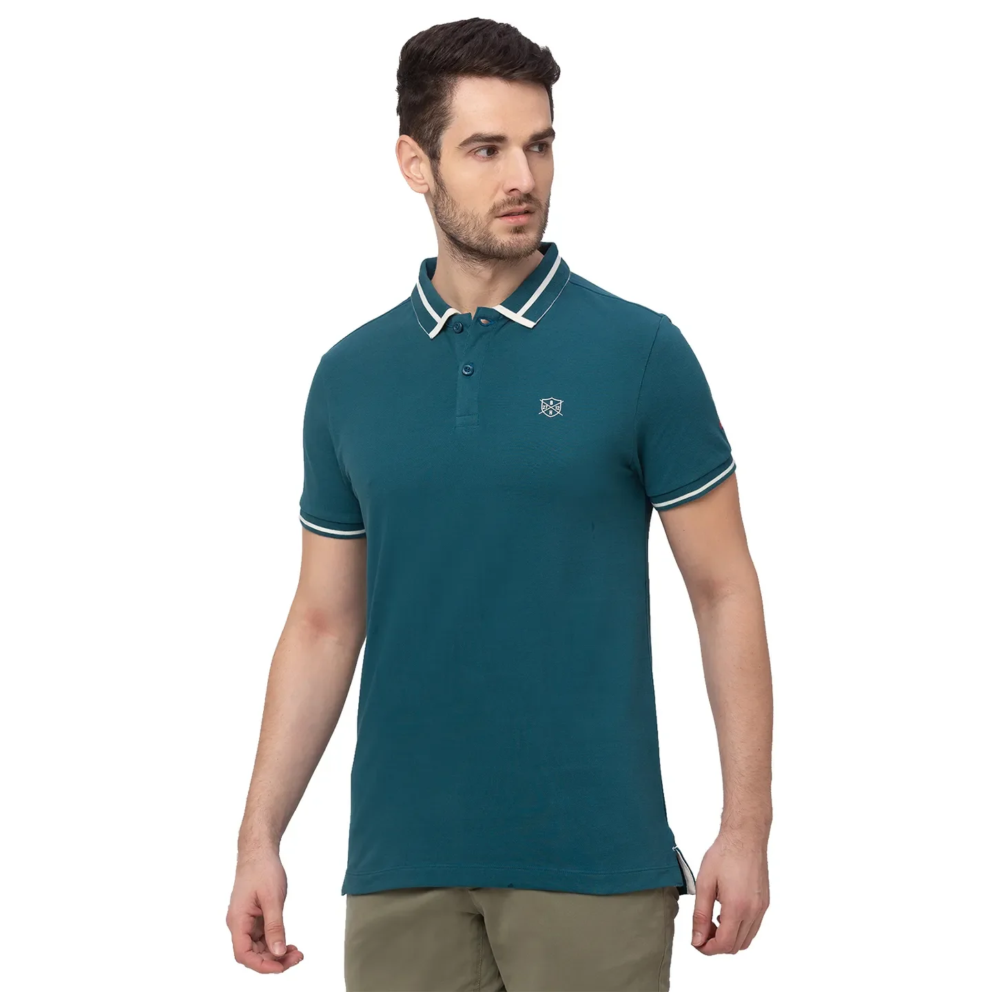 Green Regular Fit Men's Polo T-Shirt by Being Human Clothing - Image 2