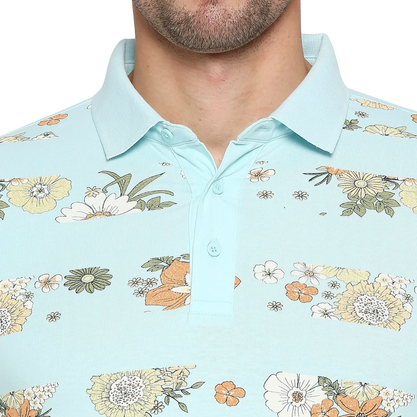Teal Regular Fit Men's Polo T-shirt by Being Human Clothing - Image 5