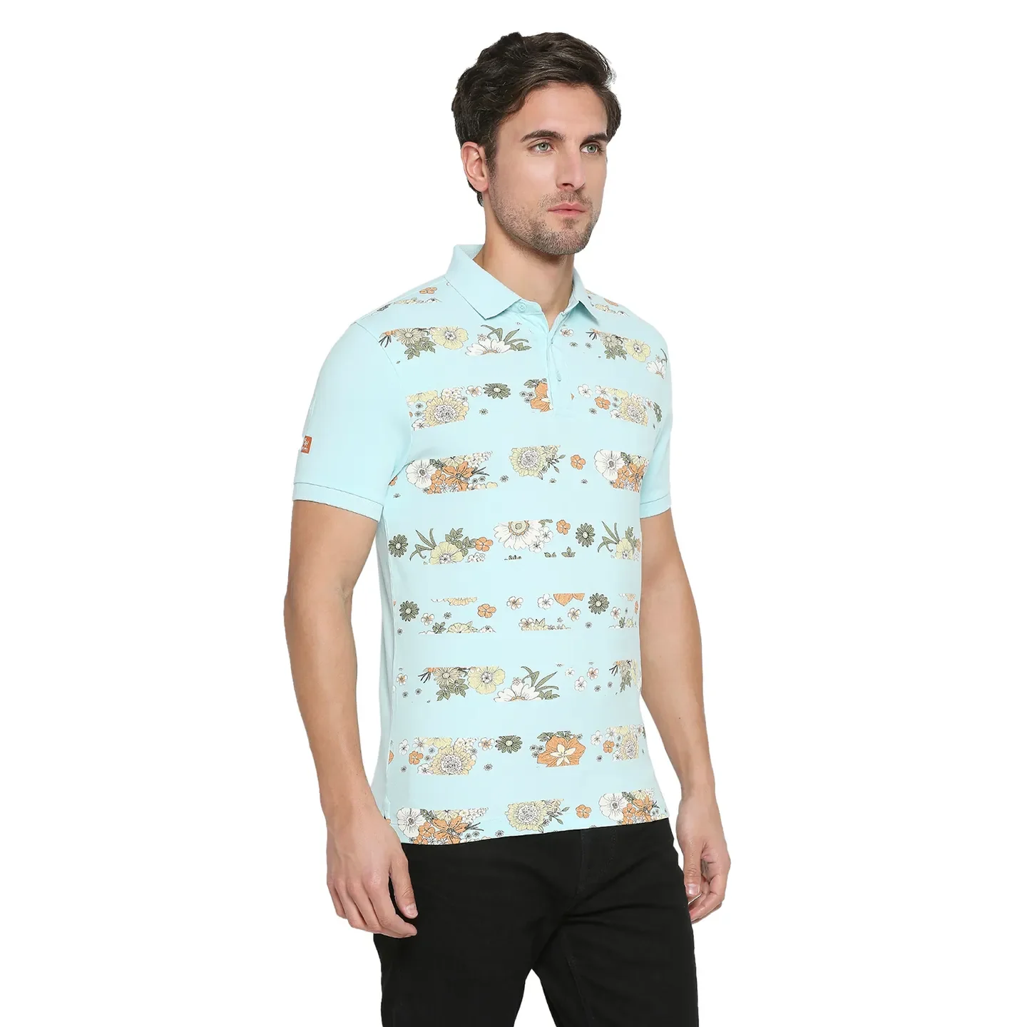 Teal Regular Fit Men's Polo T-shirt by Being Human Clothing - Image 9
