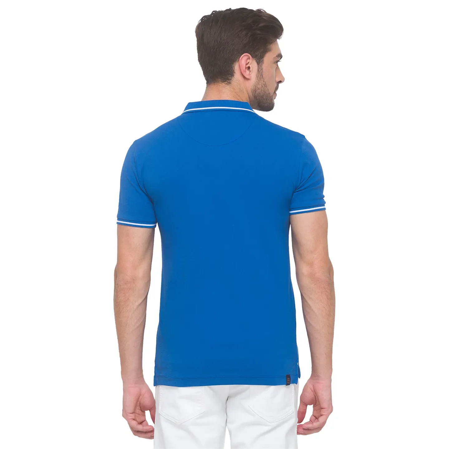Dark Blue Regular Fit Mens' Polo T-shirt by Being Human Clothing - Image 5