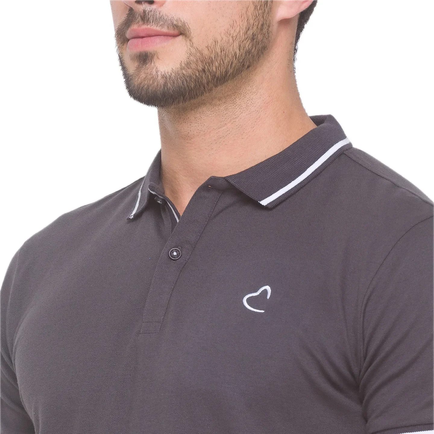 Regular Fit Dark Grey Polo T-shirt -Being Human clothing - Image 4
