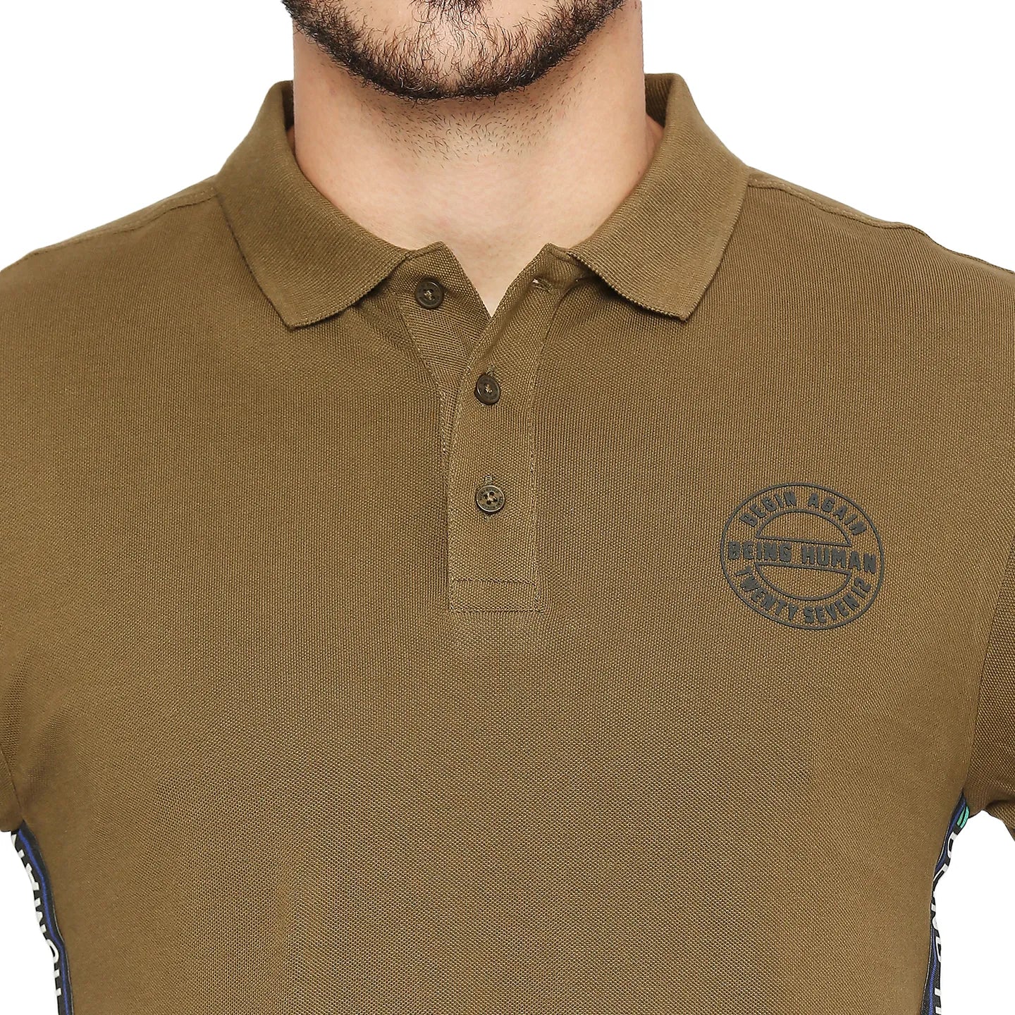 Green Regular Fit Men's Polo T-Shirt by Being Human Clothing - Image 5