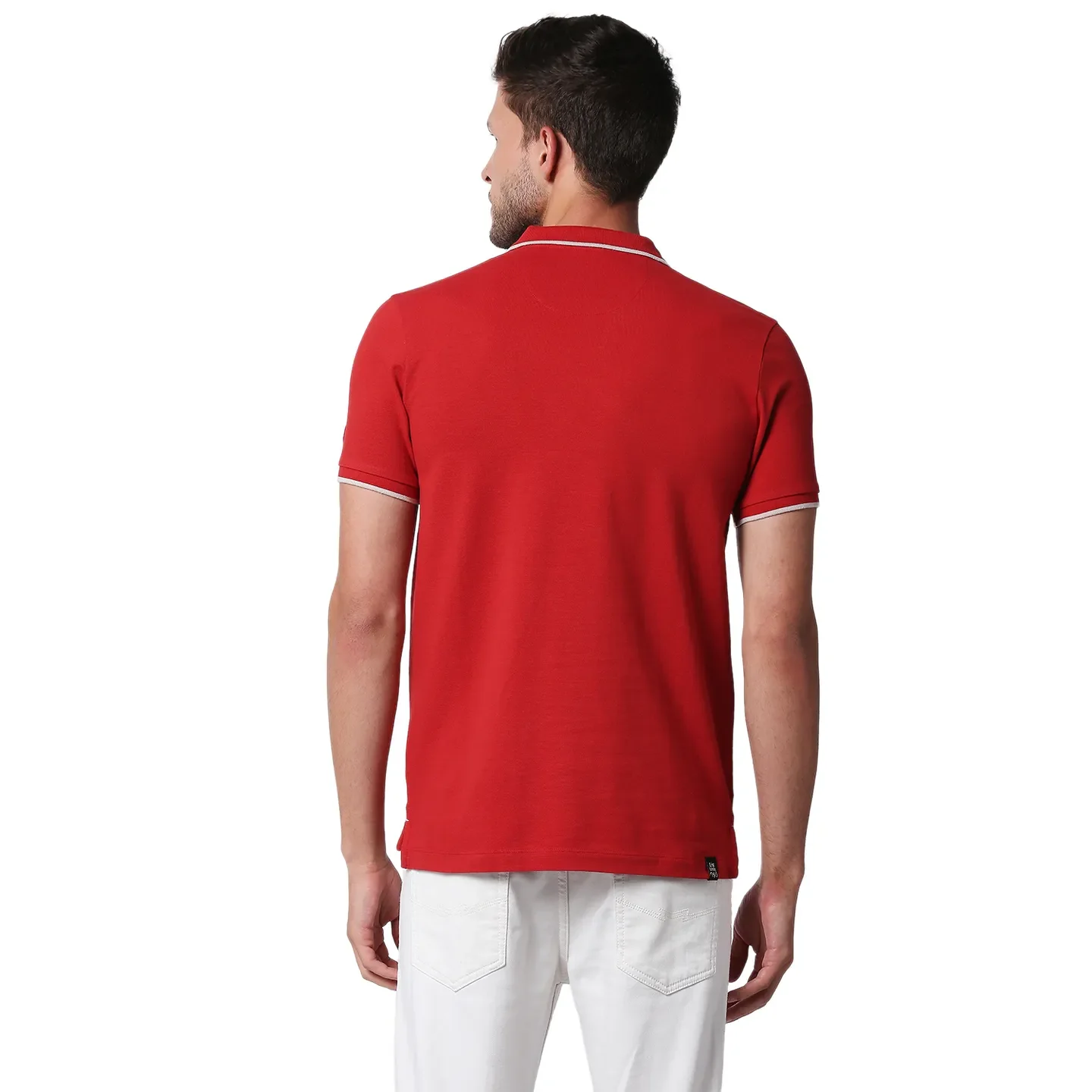 Dark Red Regular Fit Men's Polo T-Shirt by Being Human Clothing - Image 4