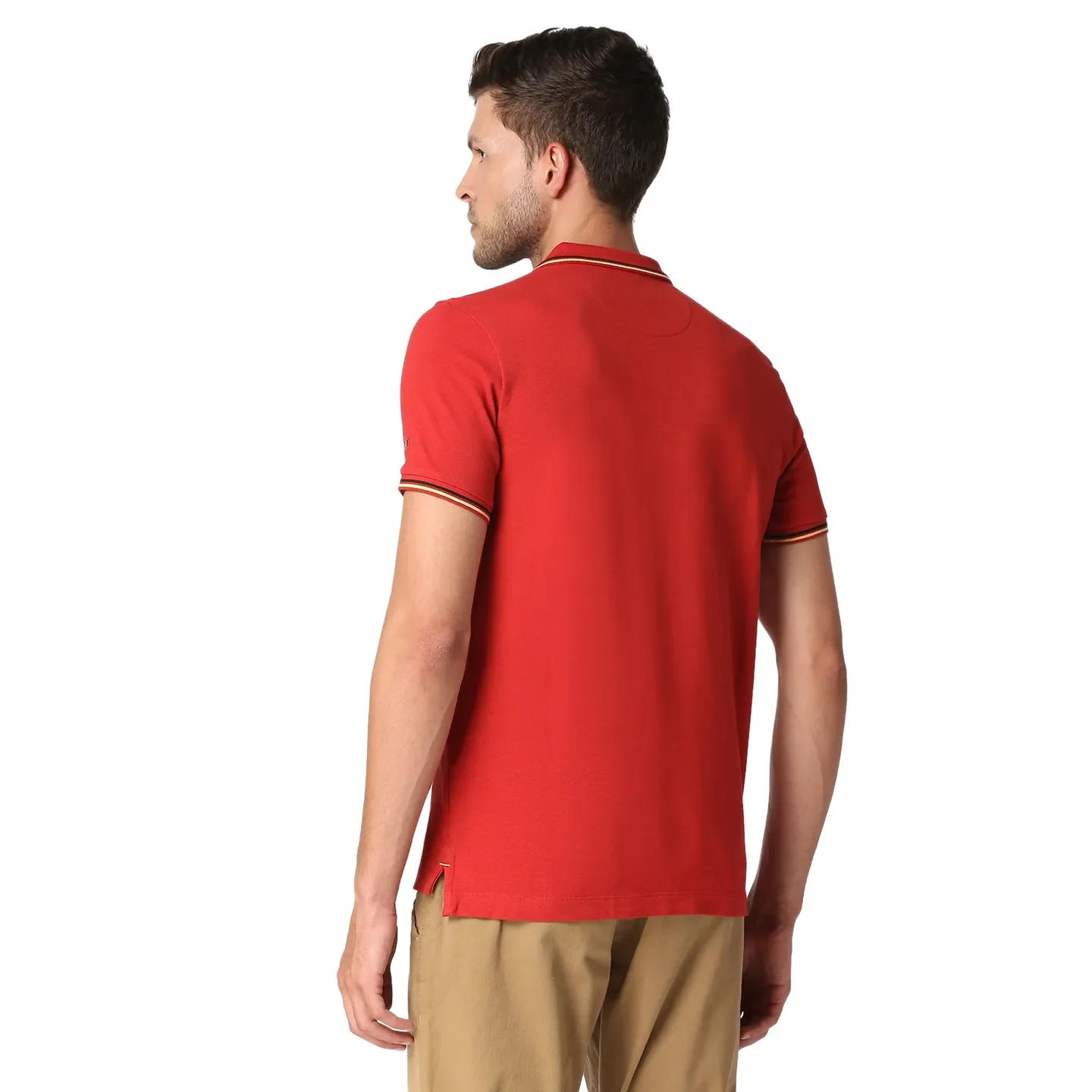 Dark Red Regular Fit Men's Polo T-Shirt by Being Human Clothing - Image 4