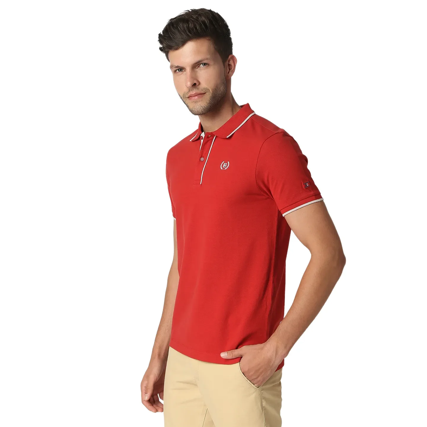 Dark Red Regular Fit Men's Polo T-Shirt by Being Human Clothing