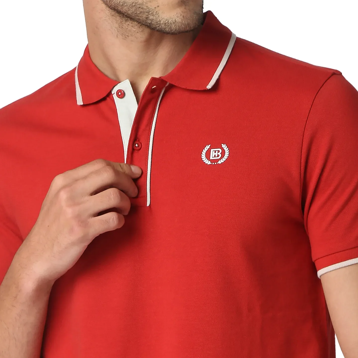 Dark Red Regular Fit Men's Polo T-Shirt by Being Human Clothing - Image 3